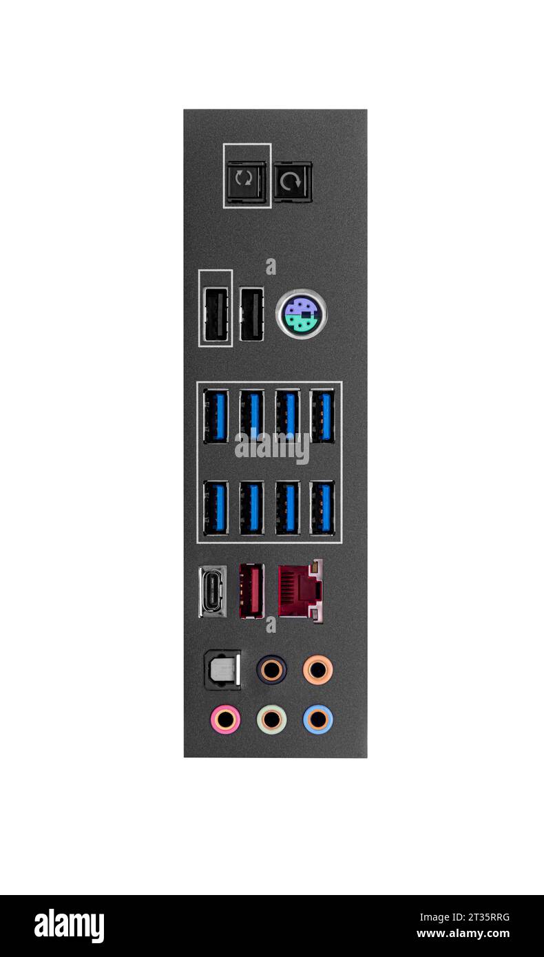 Moderna scheda madre per videogame isolata Foto Stock