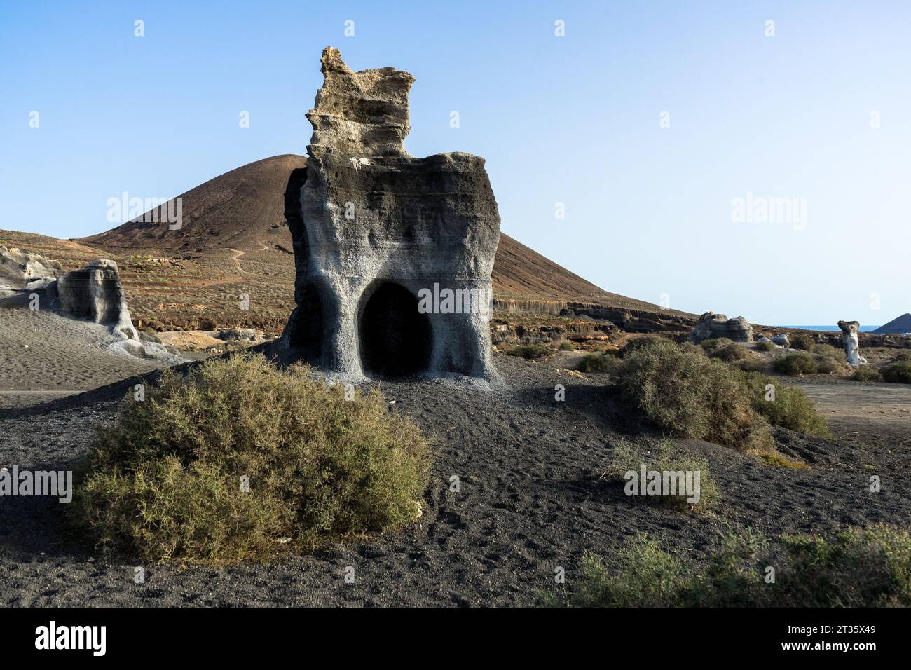 Spagna, Isole Canarie, Lanzarote: Formazioni rocciose di la Rofera Foto Stock