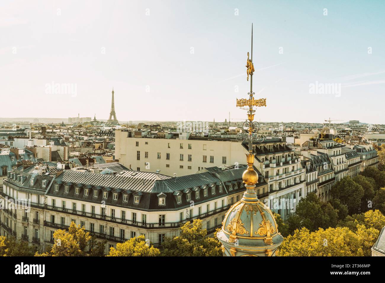 Francia, Ile-De-France, Parigi, quartiere residenziale con cupola ornamentale in primo piano Foto Stock