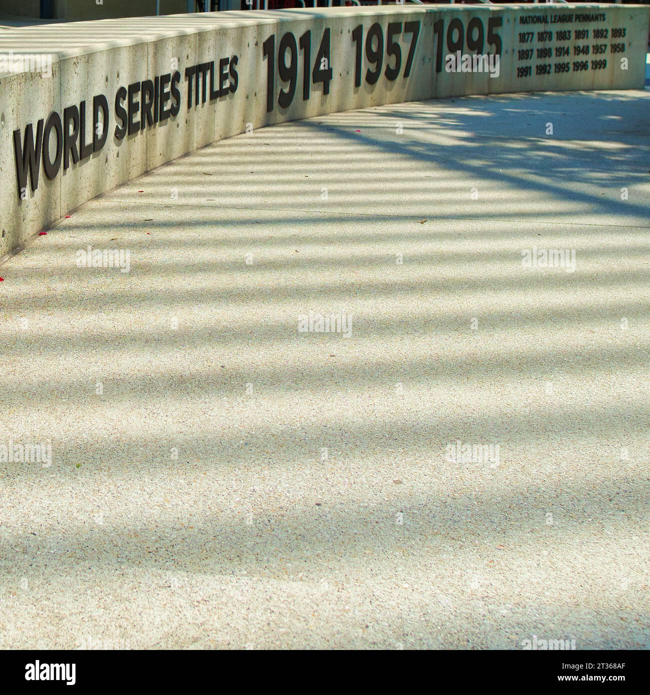 La timeline dei campioni delle World Series degli Atlanta braves al Battery Park di Atlanta, Georgia, USA Foto Stock