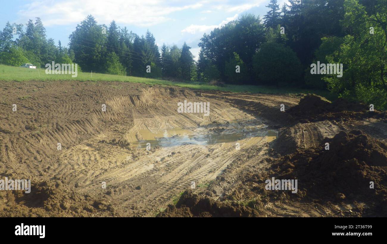 Costruzione di laghetti per la progettazione di giardini acquatici stagno e paesaggio naturale credito: Imago/Alamy Live News Foto Stock