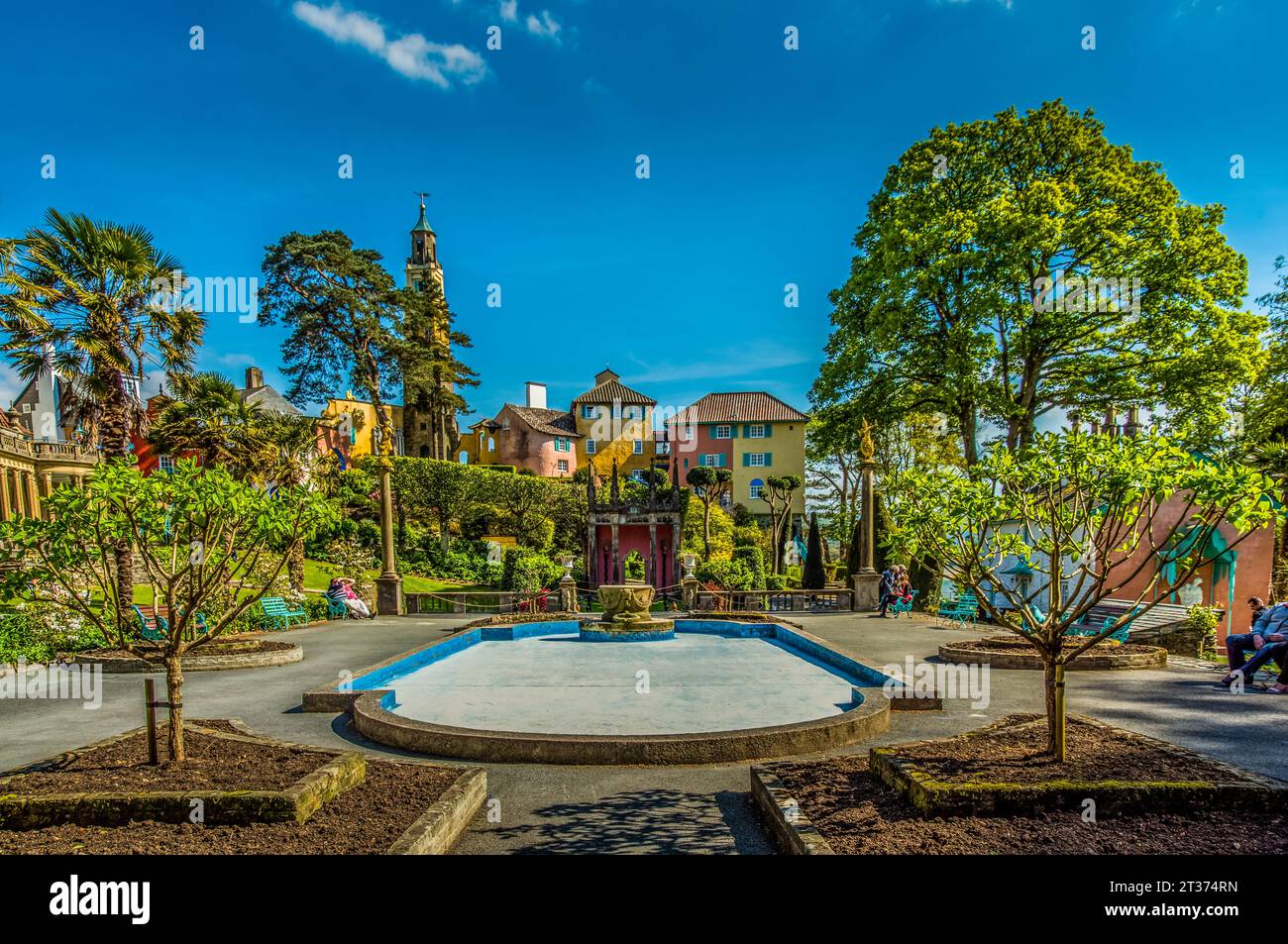 Portmeirion, Italian Village, North Wales, Regno Unito Foto Stock