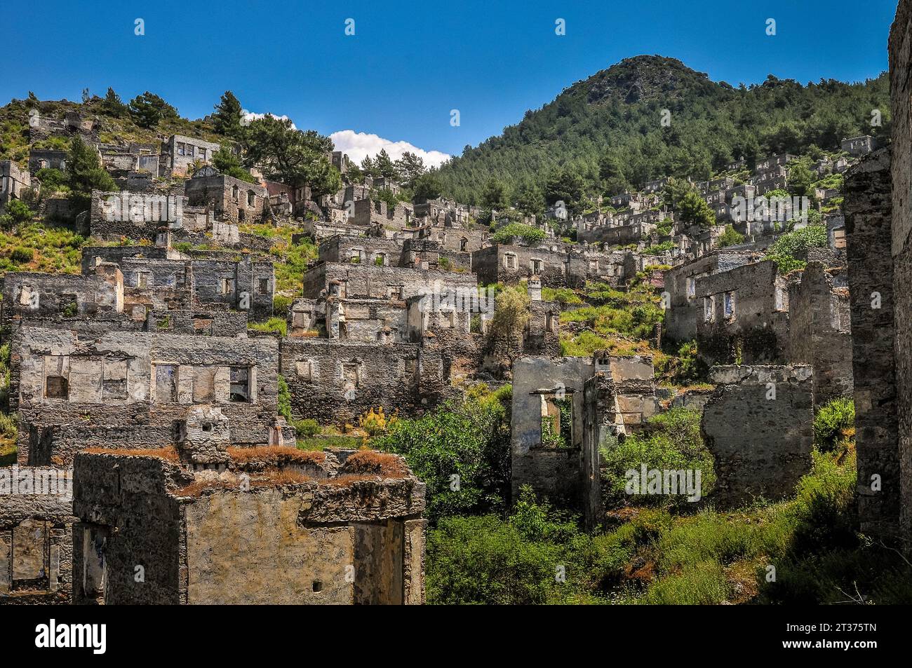 Kayakoy, villaggio greco abbandonato, Turchia Foto Stock