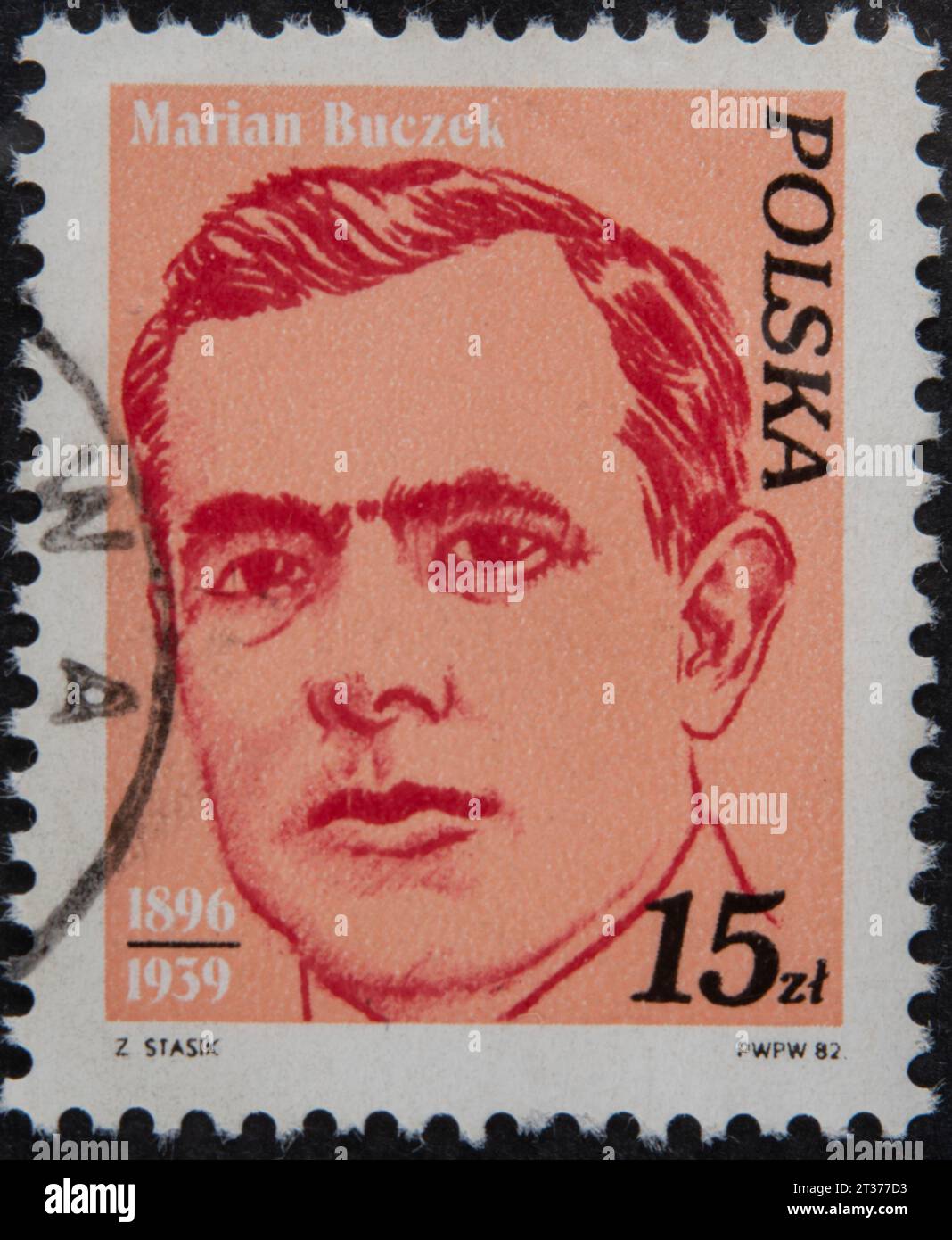 Marian Buczek, 1896, 1939, attivista politica polacca. Ritratto su francobollo polacco Foto Stock