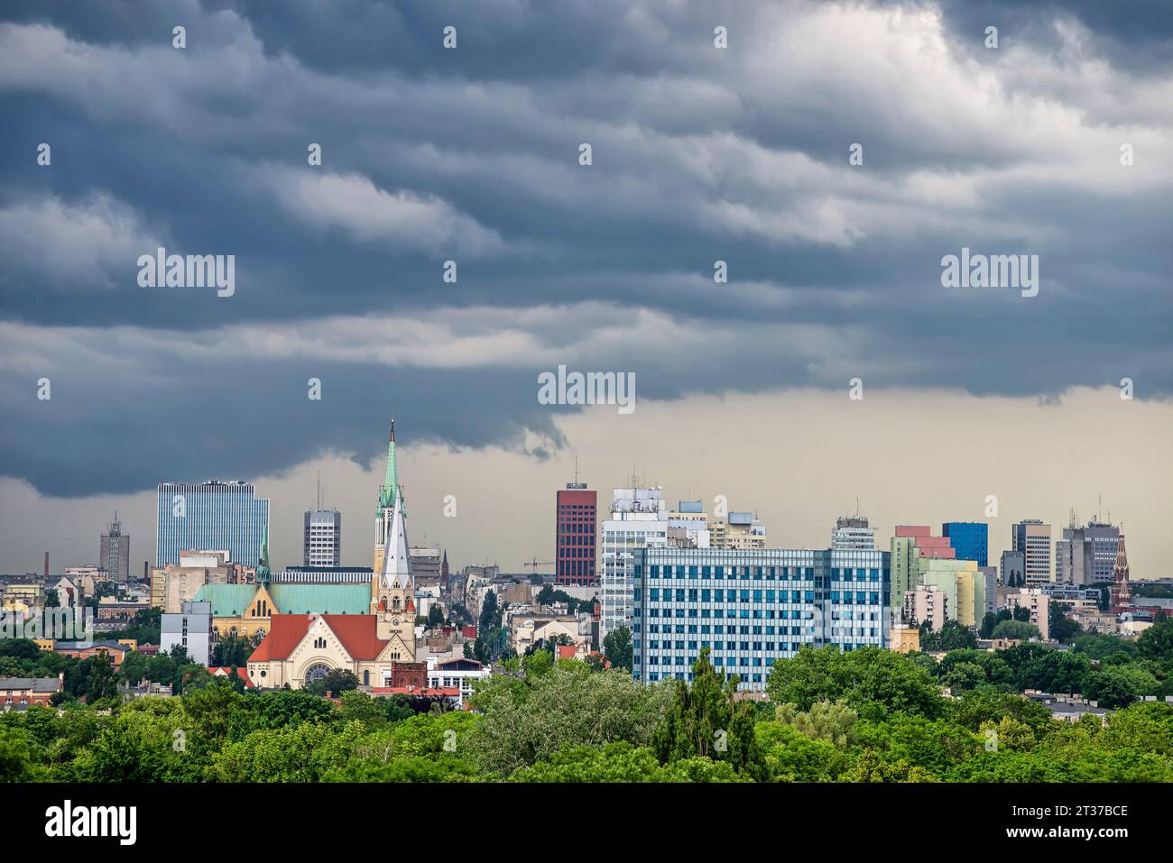 Città di Lodz, Polonia - panorama della città. Foto Stock