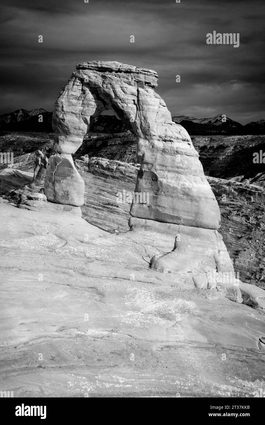 Delicate Arch Sunset, Arches National Park, Utah, USA Foto Stock
