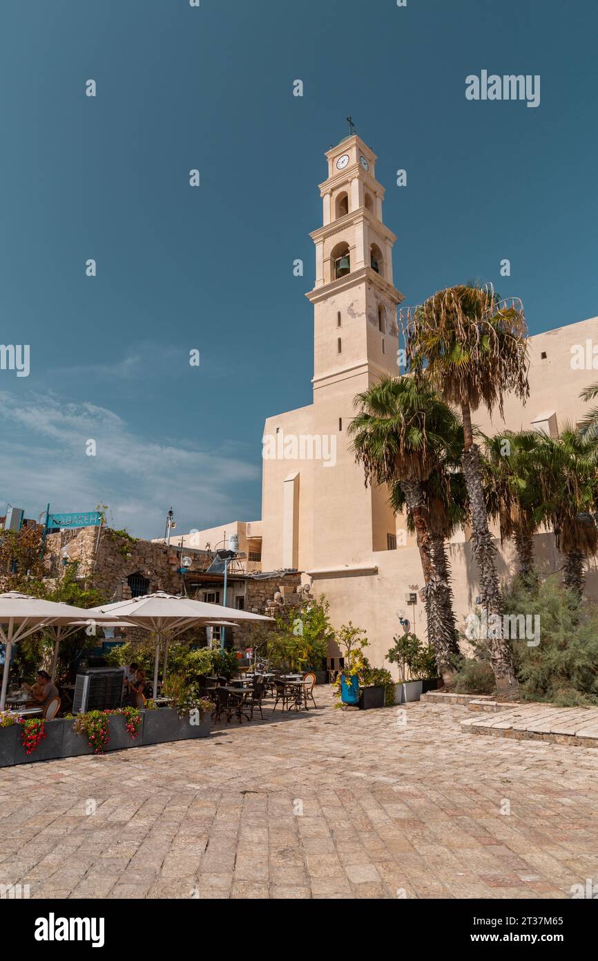 Jaffa, Israele - 5 ottobre 2023: Esterno della St Peter's Church a Jaffa, Israele Foto Stock