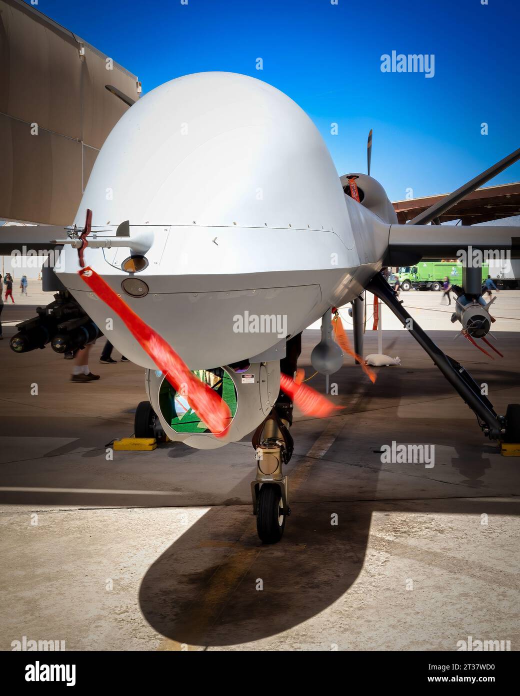 Tucson, Arizona, USA - 25 marzo 2023: Un mietitore mq-9, o Predator B, Unmanned Aerial Vehicle (UAV) in mostra al 2022 Thunder and Lightning Over A. Foto Stock