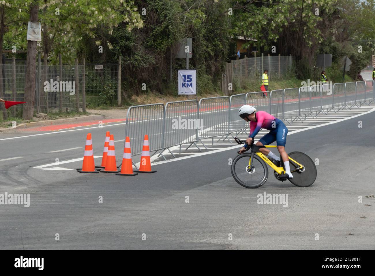 Gara di ciclismo su strada panam Games 2023 - Isla de Maipo, Cile - 22 ottobre 2023 Foto Stock