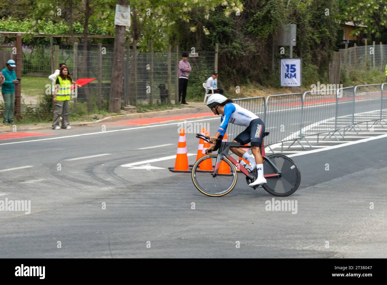 Gara di ciclismo su strada panam Games 2023 - Isla de Maipo, Cile - 22 ottobre 2023 Foto Stock