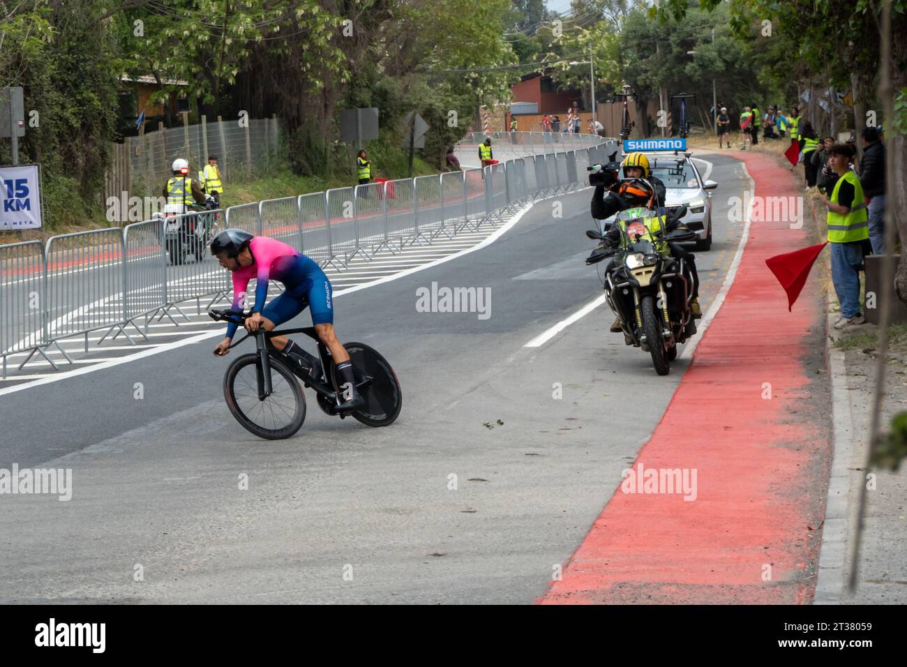 Gara di ciclismo su strada panam Games 2023 - Isla de Maipo, Cile - 22 ottobre 2023 Foto Stock