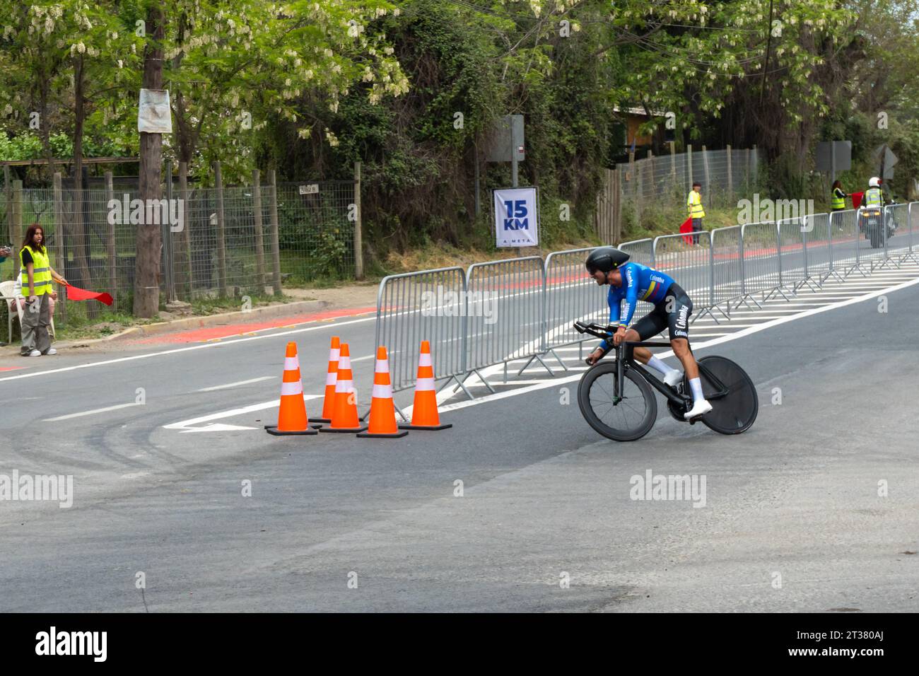 Gara di ciclismo su strada panam Games 2023 - Isla de Maipo, Cile - 22 ottobre 2023 Foto Stock