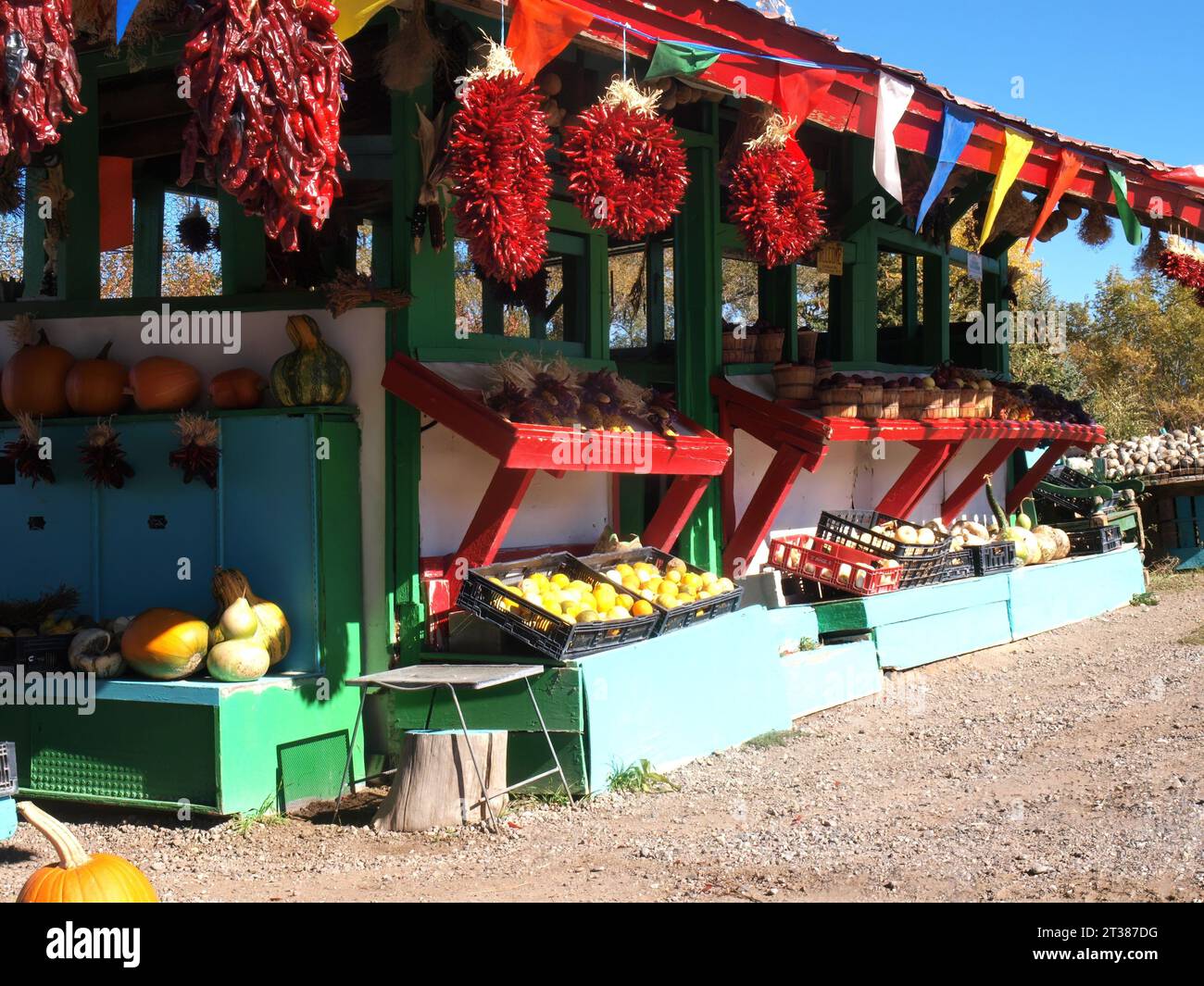 Mercato stradale del New Mexico in autunno Foto Stock