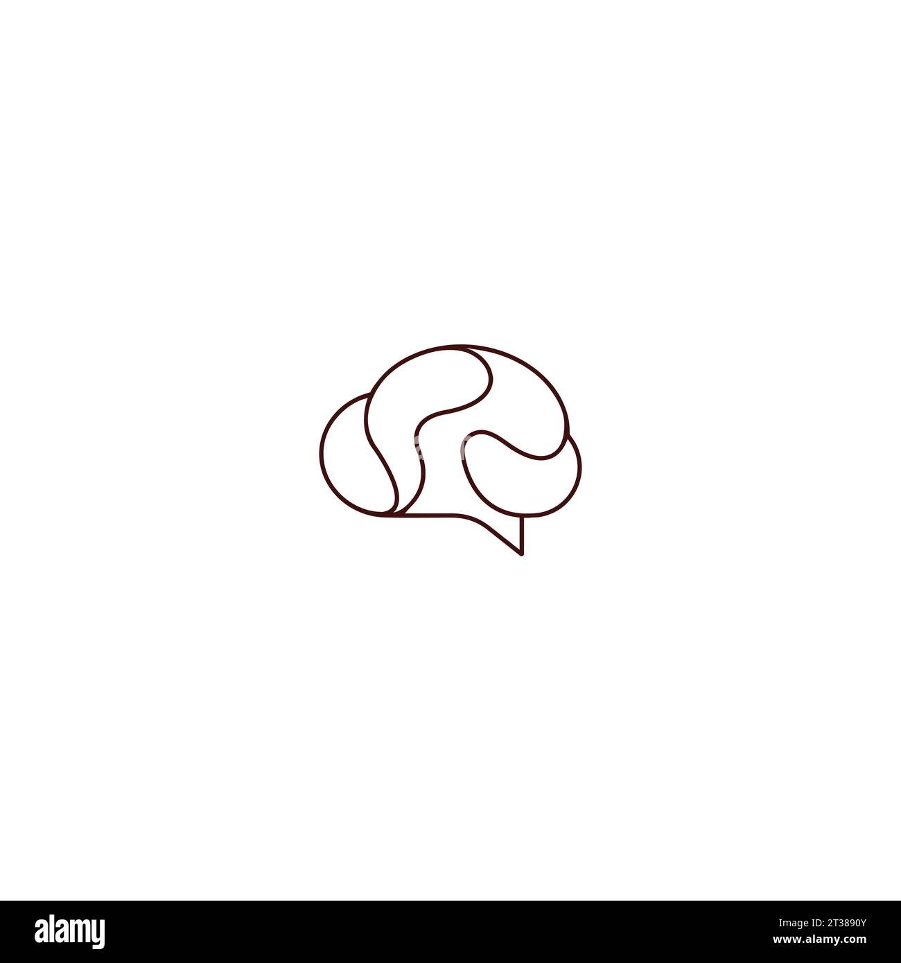 Logo Brain con design Tech Connect Illustrazione Vettoriale