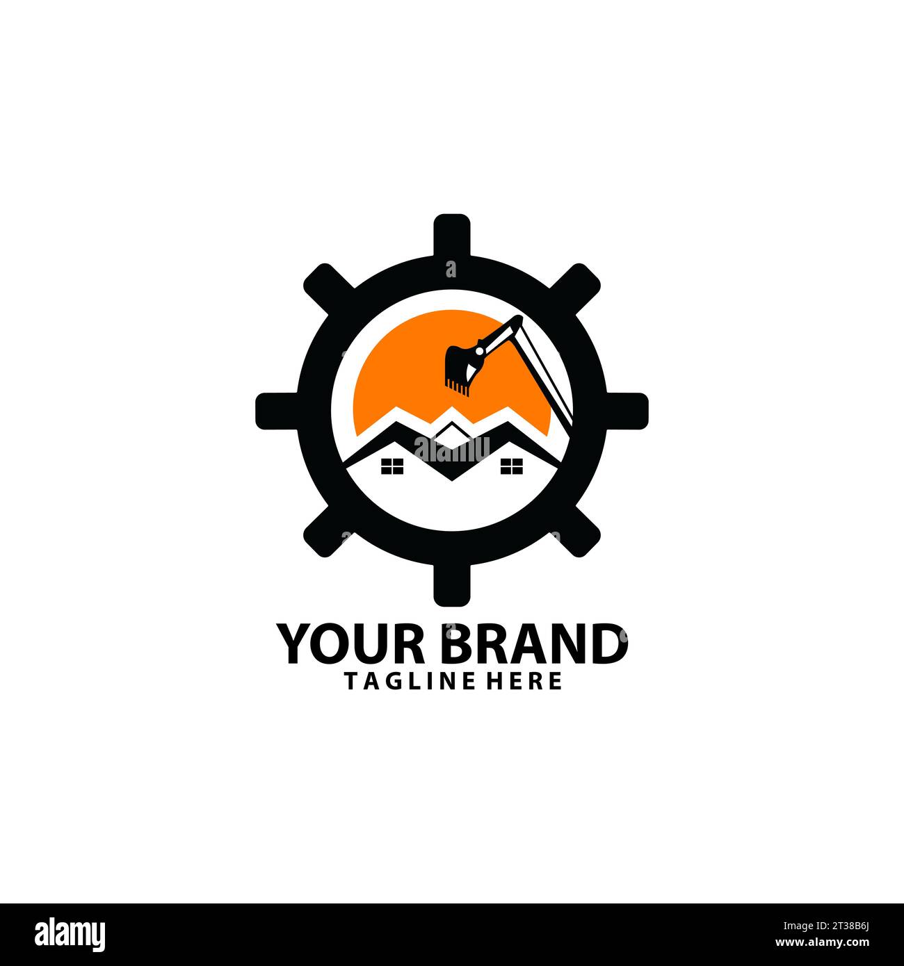 vettore di progettazione del logo per la riparazione delle costruzioni domestiche Illustrazione Vettoriale