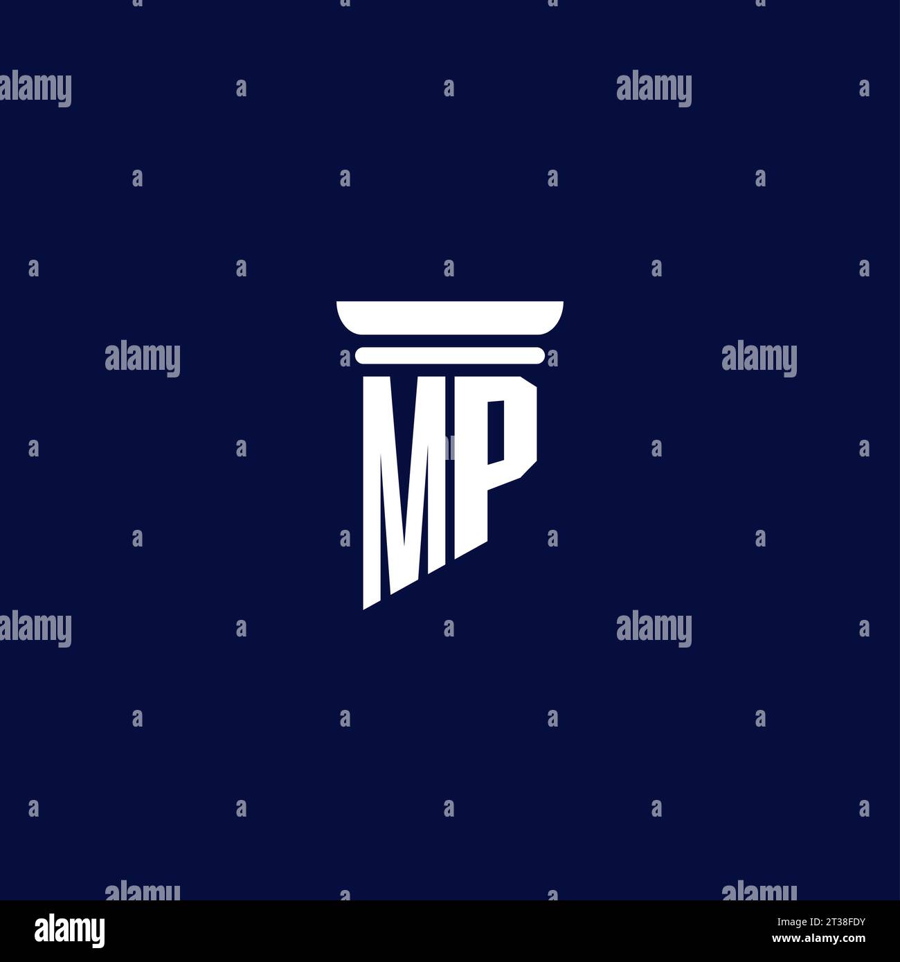 Logo del monogramma iniziale MP per lo studio legale Illustrazione Vettoriale