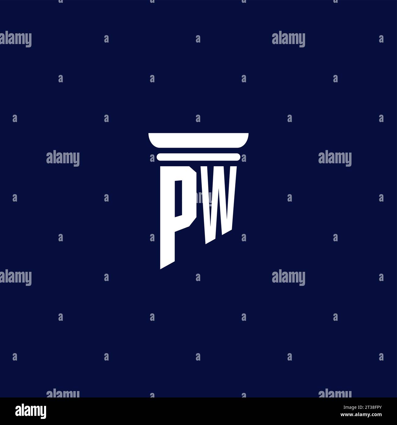 Logo monogramma iniziale PW per lo studio legale Illustrazione Vettoriale