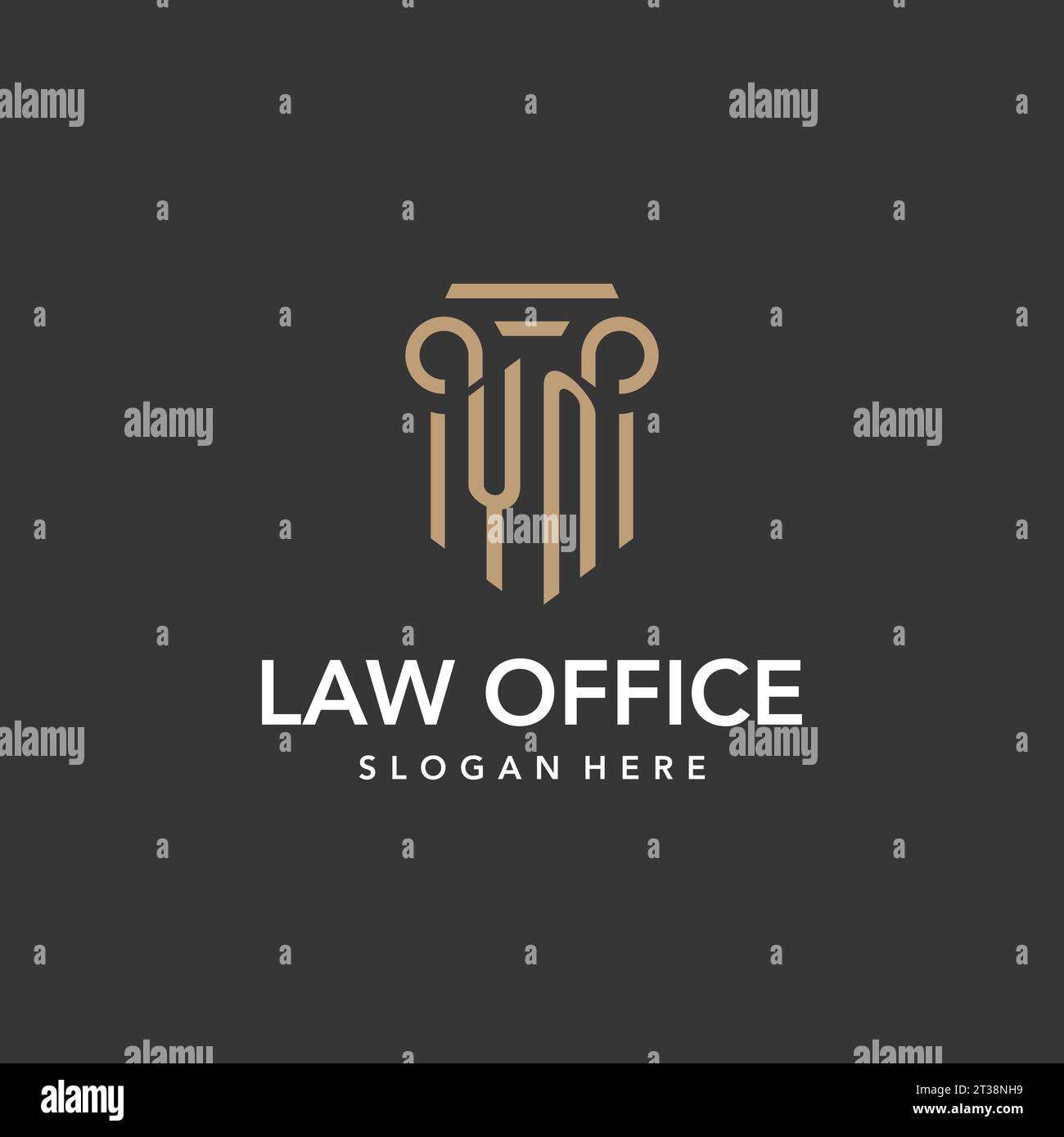 Monogramma con logo YN con design a colonna vettoriale Illustrazione Vettoriale