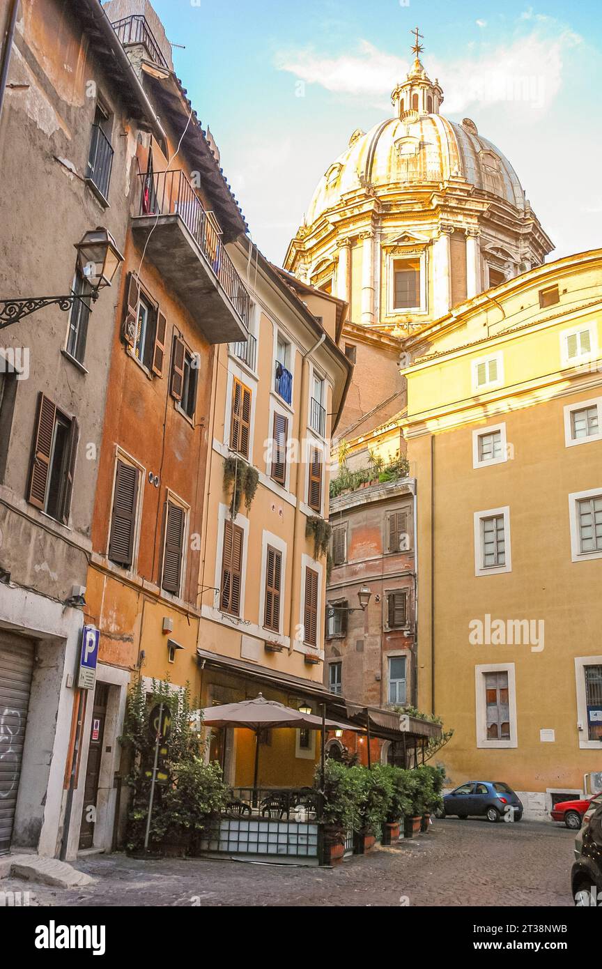 Sant'Andrea della Valle al tramonto, Roma Foto Stock