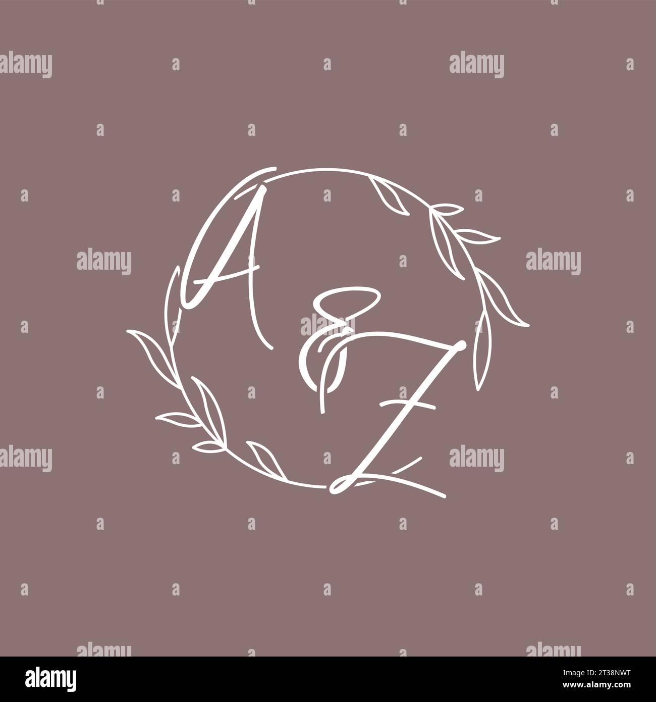 Iniziali nozze monogramma logo idee grafica vettoriale Illustrazione Vettoriale