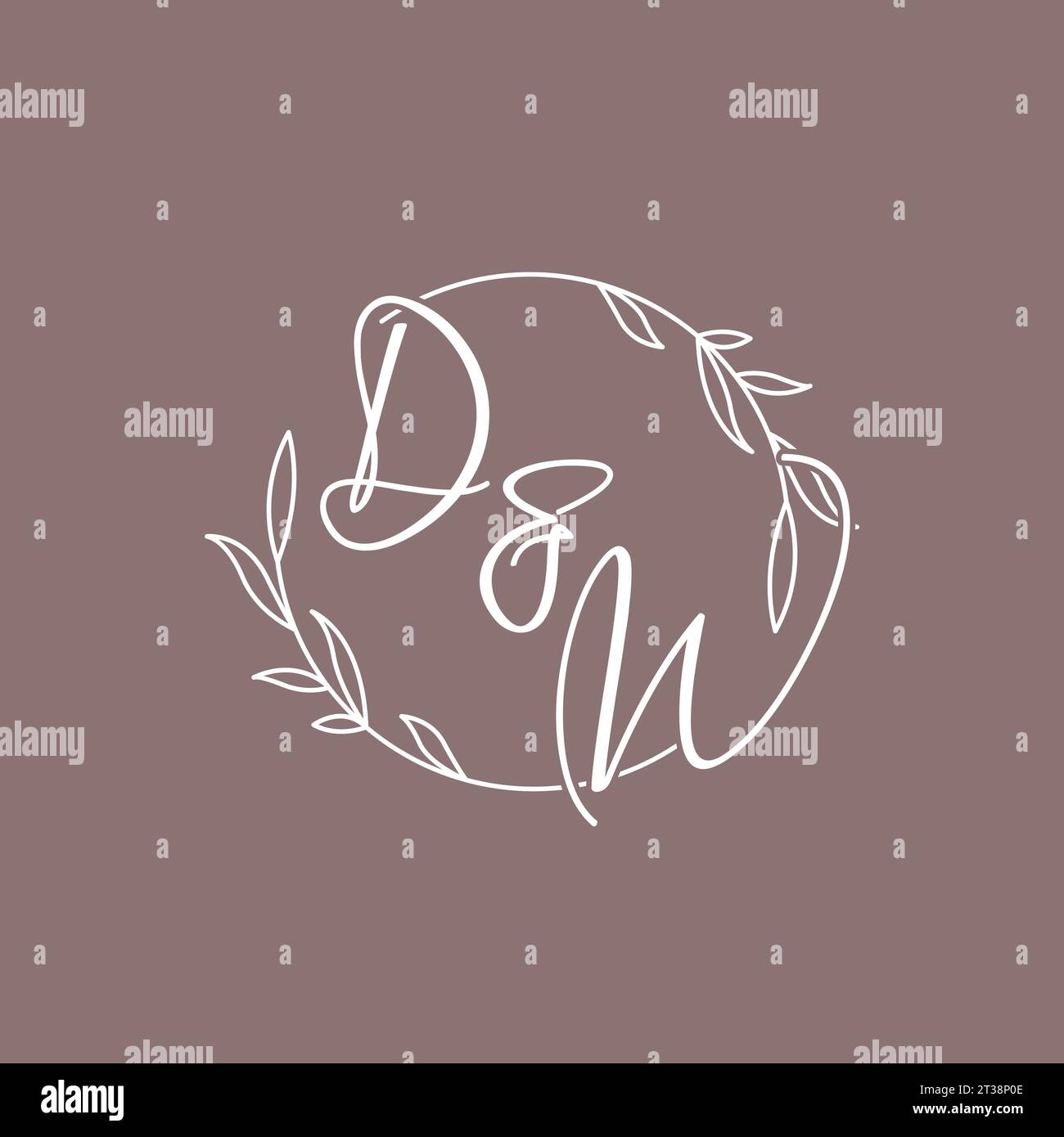 DW iniziali nozze monogramma logo idee grafica vettoriale Illustrazione Vettoriale