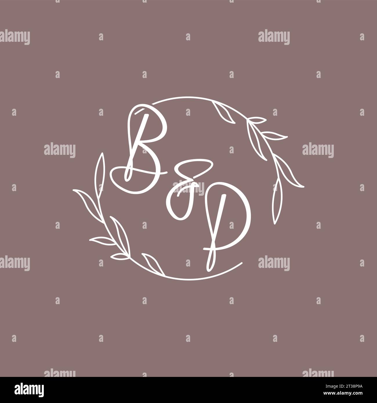 Iniziali nozze BP monogramma logo idee grafica vettoriale Illustrazione Vettoriale