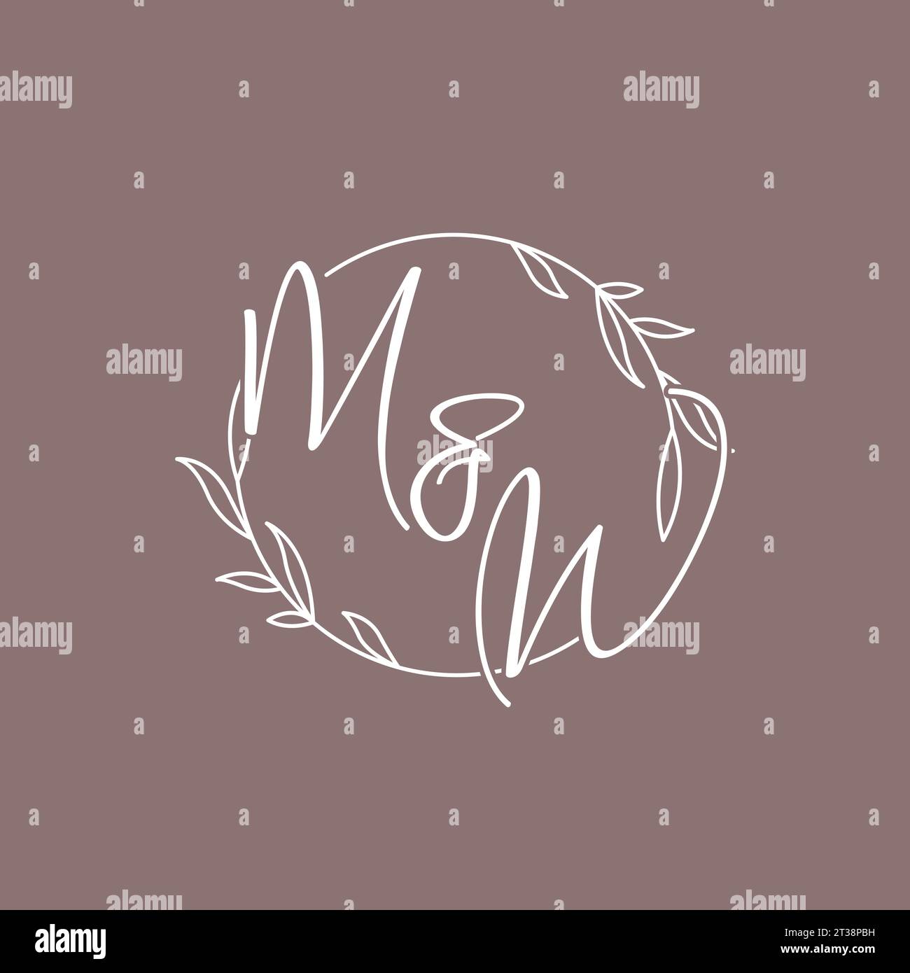 Sigle nuziali MW monogramma logo idee grafica vettoriale Illustrazione Vettoriale
