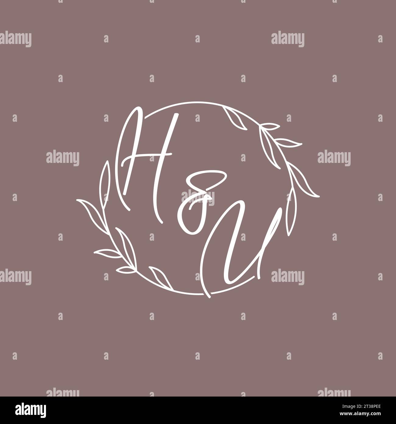 Iniziali nozze HU monogramma logo idee grafica vettoriale Illustrazione Vettoriale