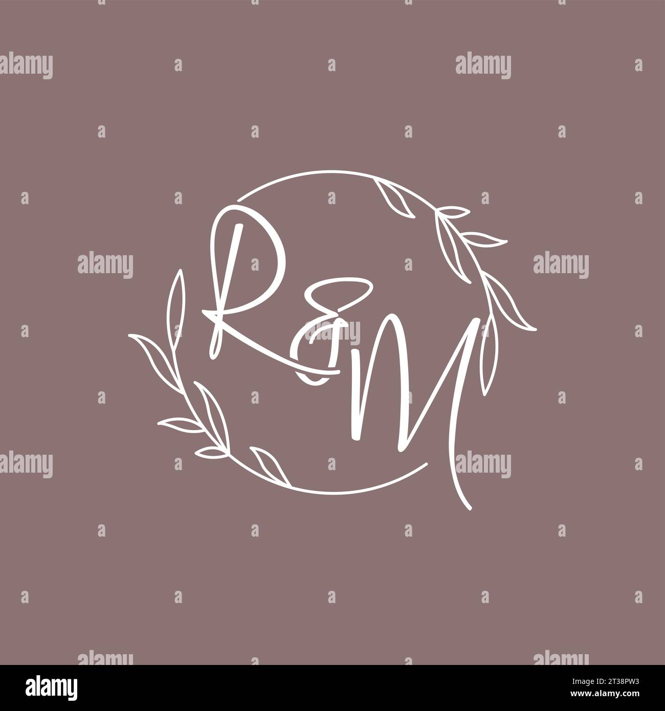 Sigle nuziali RM monogramma logo idee grafica vettoriale Illustrazione Vettoriale