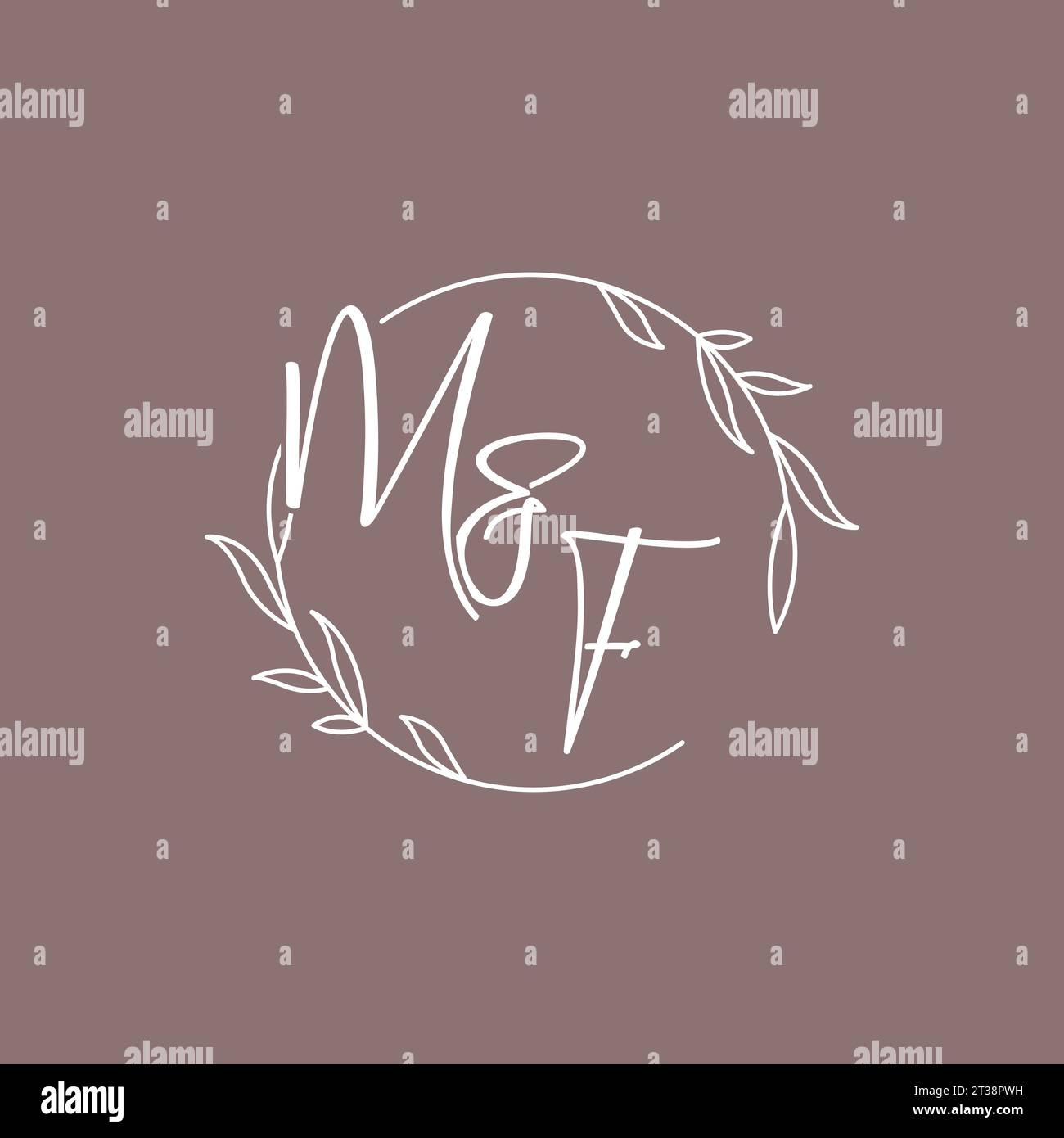 Iniziali nozze MF monogramma logo idee grafica vettoriale Illustrazione Vettoriale
