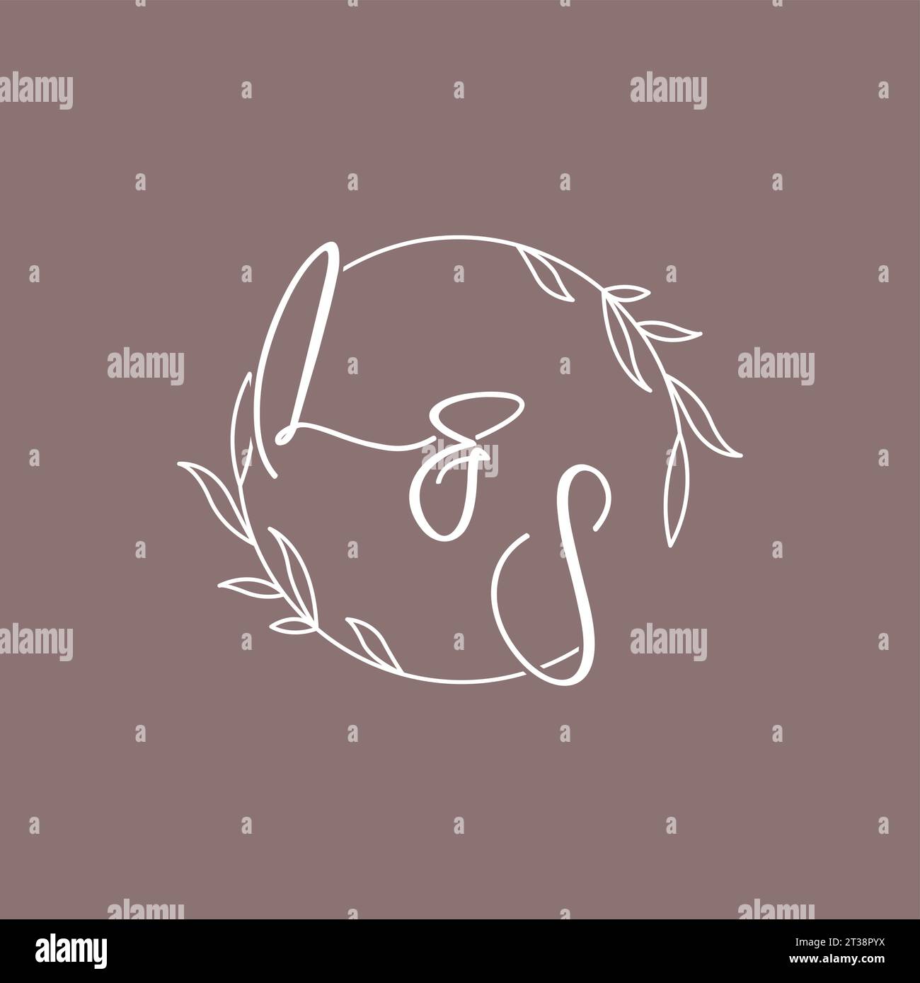 Iniziali nozze LS monogramma logo idee grafica vettoriale Illustrazione Vettoriale