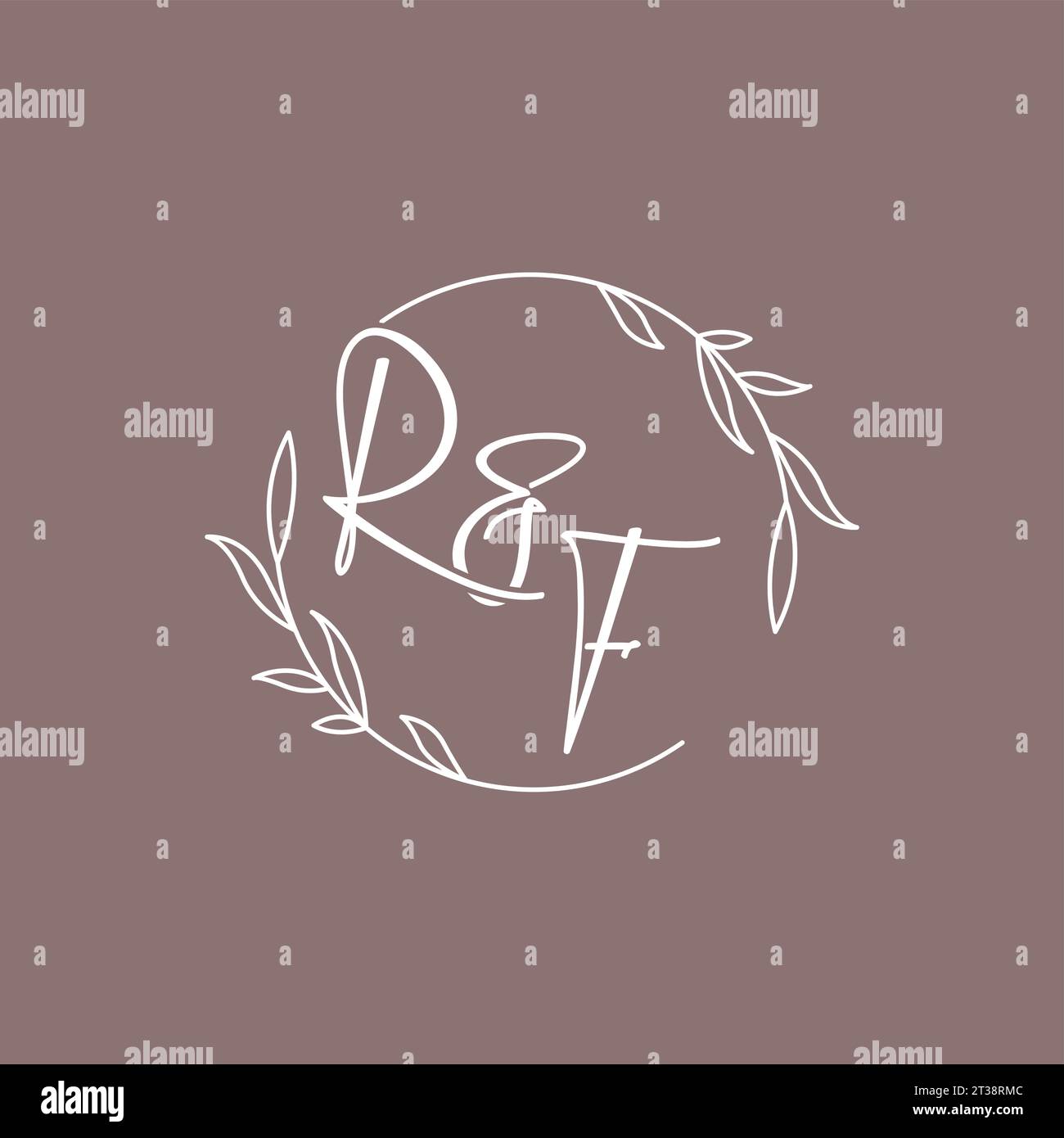 Iniziali nozze RF monogramma logo idee grafica vettoriale Illustrazione Vettoriale