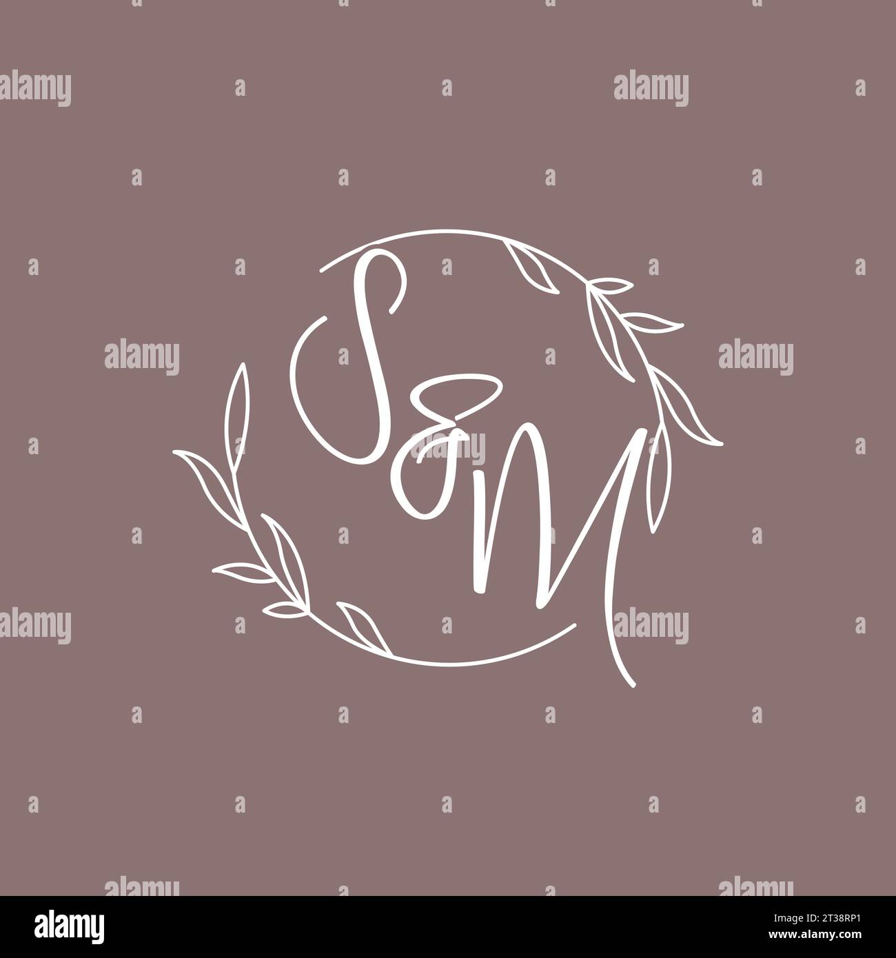 Sigle nuziali SM monogramma logo idee grafica vettoriale Illustrazione Vettoriale