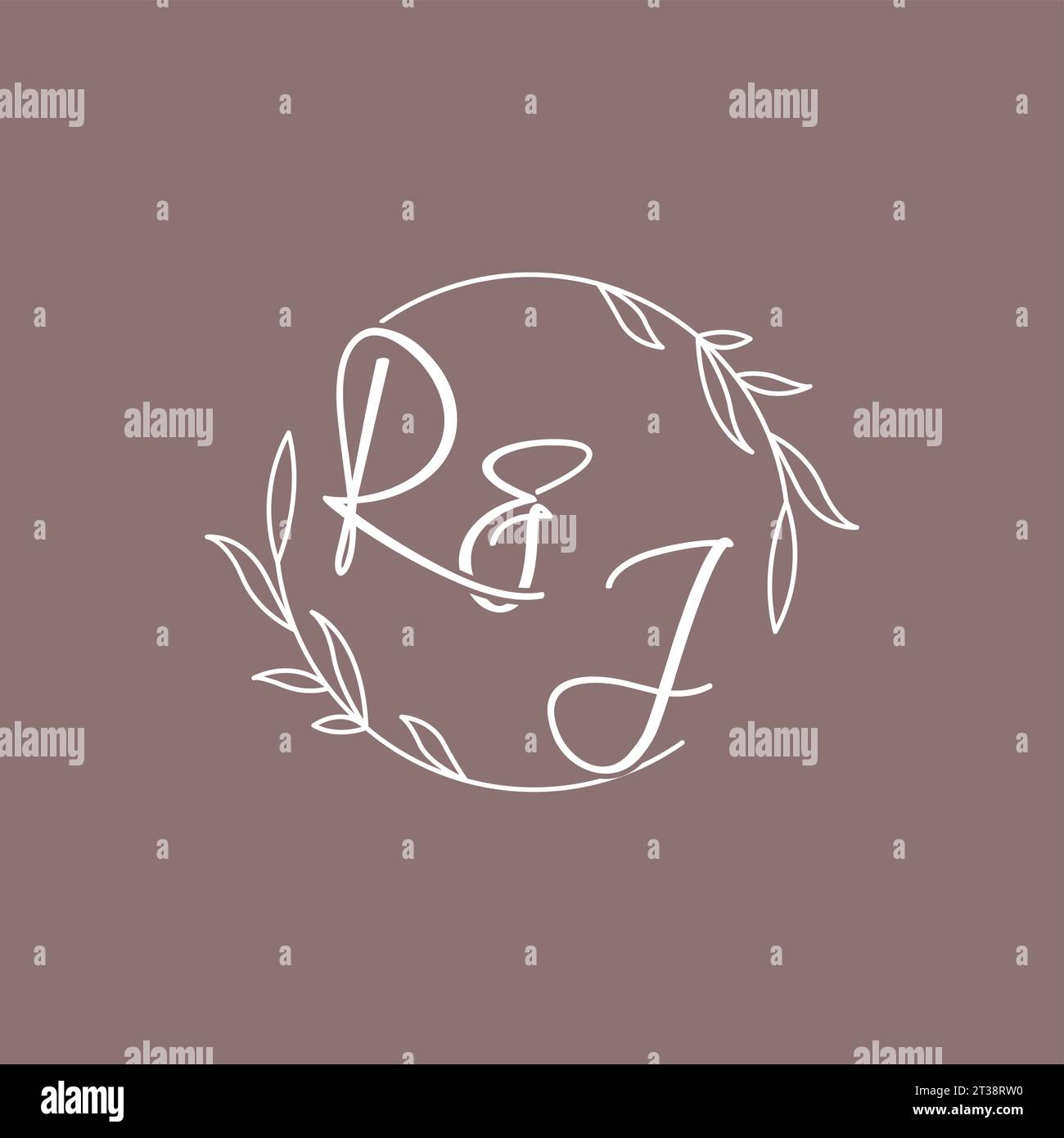 Sigle nuziali RJ monogramma logo idee grafica vettoriale Illustrazione Vettoriale