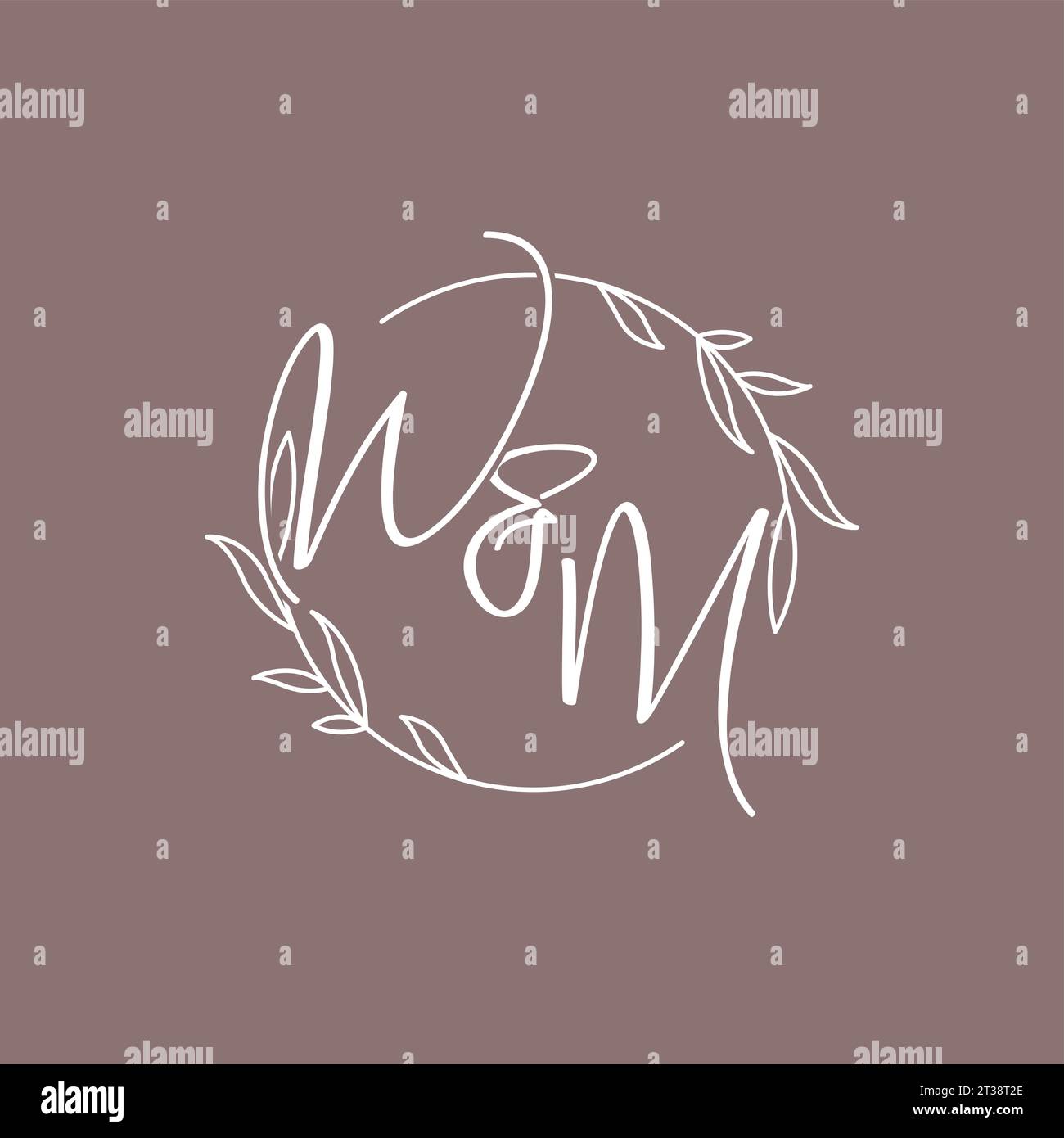 WM iniziali nozze monogramma logo idee grafica vettoriale Illustrazione Vettoriale