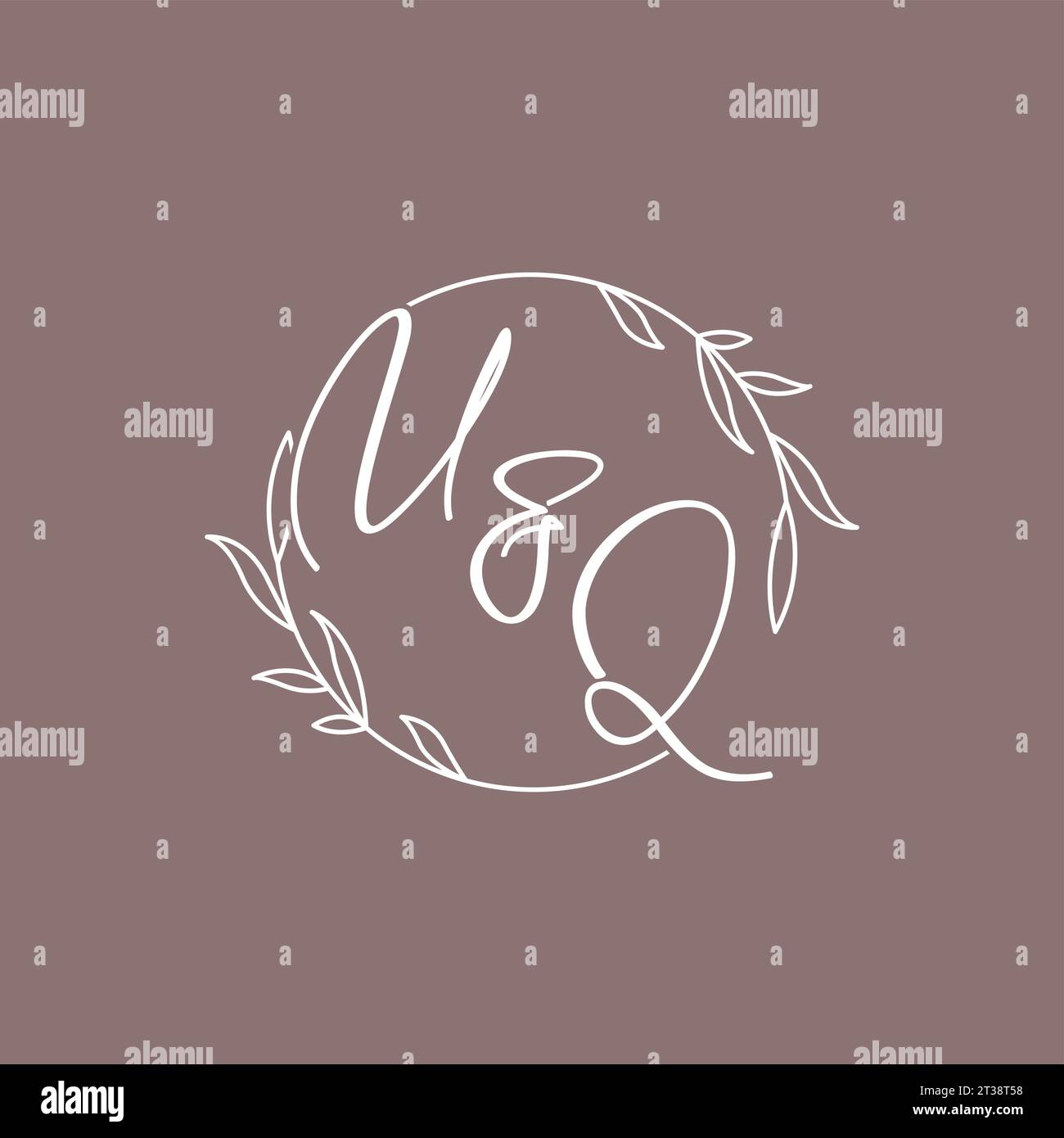 UQ iniziali nozze monogramma logo idee grafica vettoriale Illustrazione Vettoriale