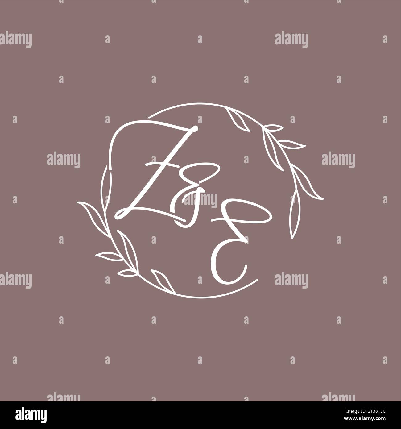 Sigle nuziali ZE monogramma logo idee grafica vettoriale Illustrazione Vettoriale
