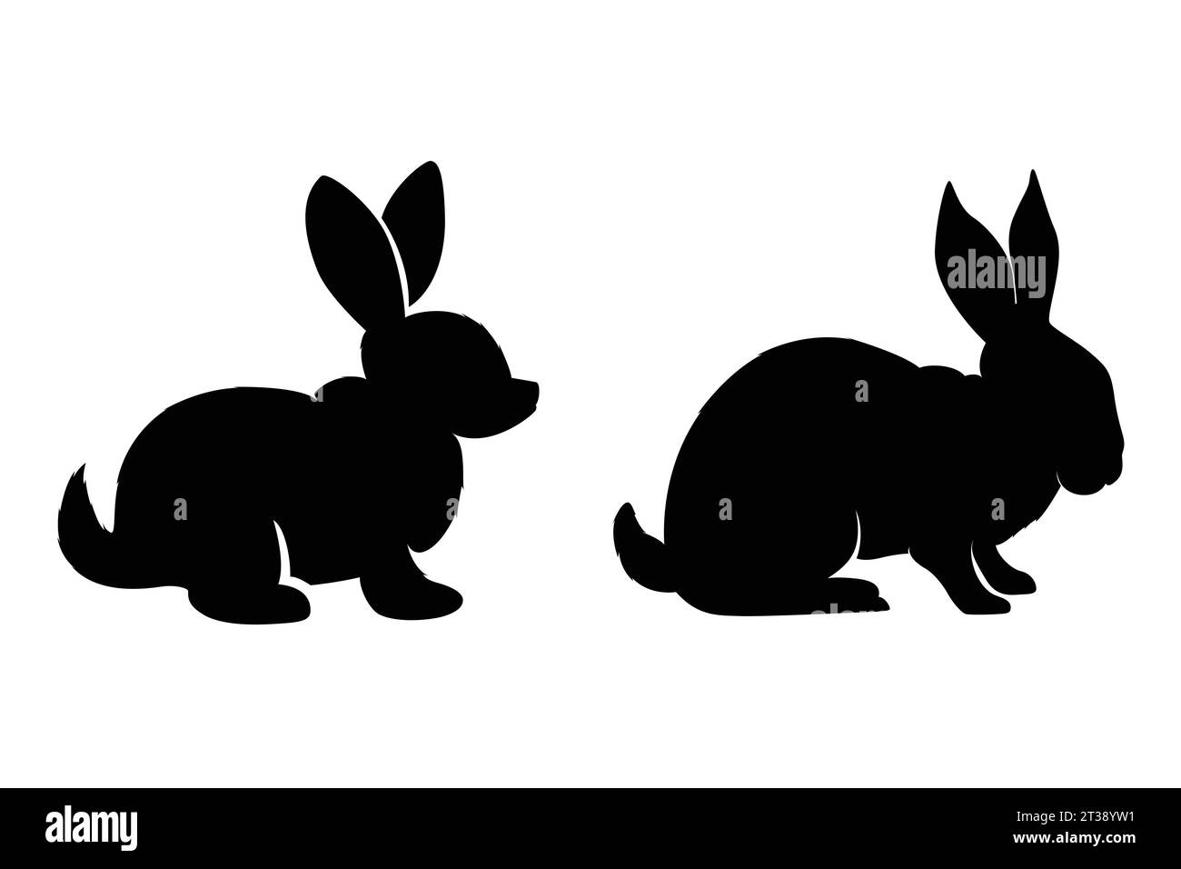 coniglio bianco e nero con un disegno a mano Illustrazione Vettoriale