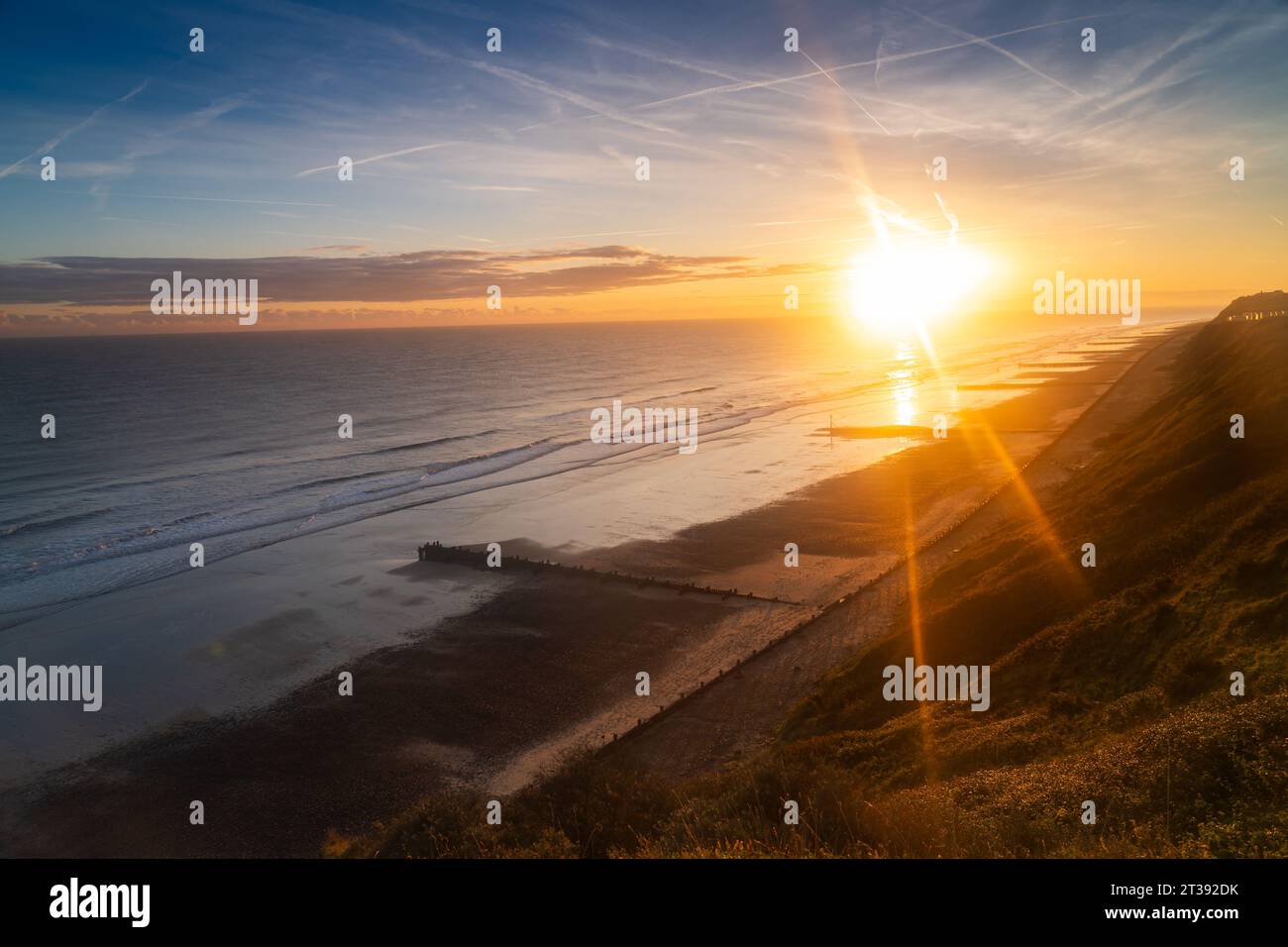 Beach Sunrise a North Norfolk, Regno Unito Foto Stock