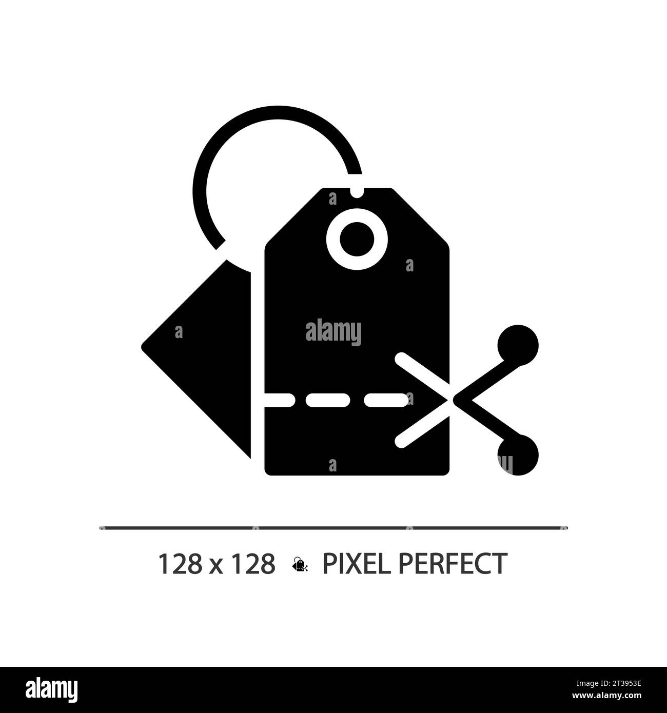 Icona sconto piatto in stile glifo semplice 2D. Illustrazione Vettoriale