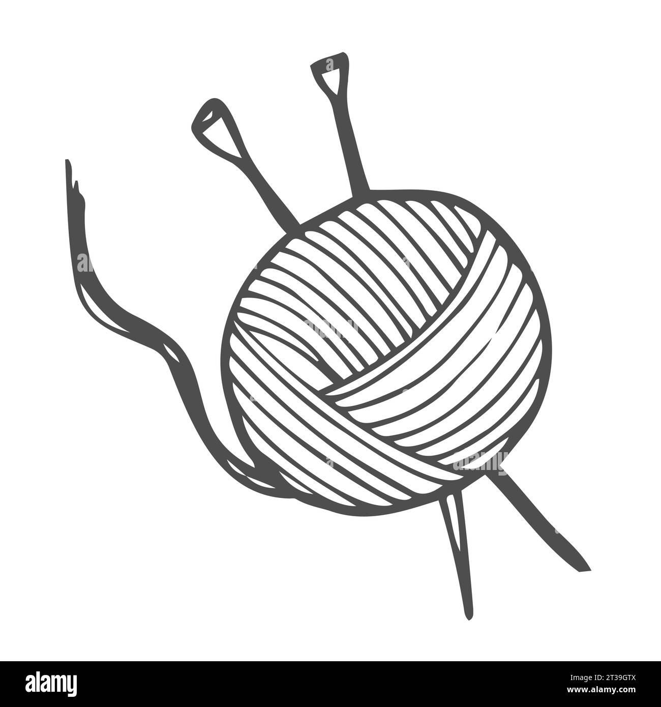 Palla di filato per maglieria. Illustrazione vettoriale Illustrazione Vettoriale