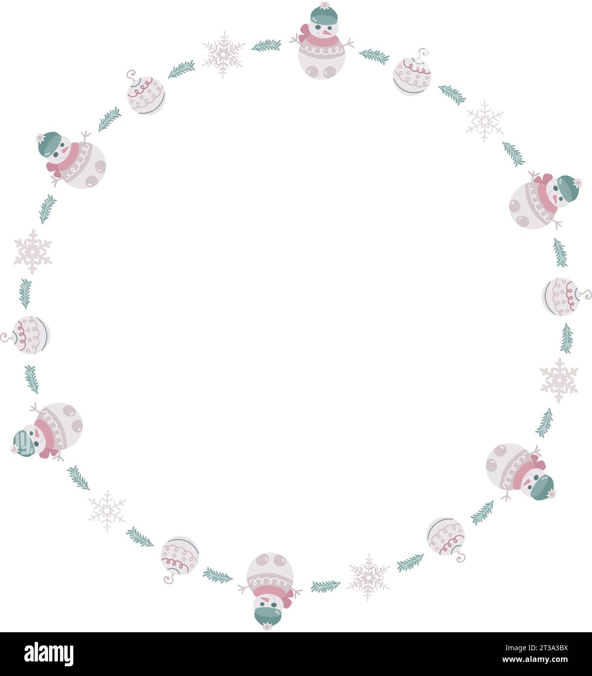 Frame di Capodanno rotondi, vettoriali. Illustrazione Vettoriale