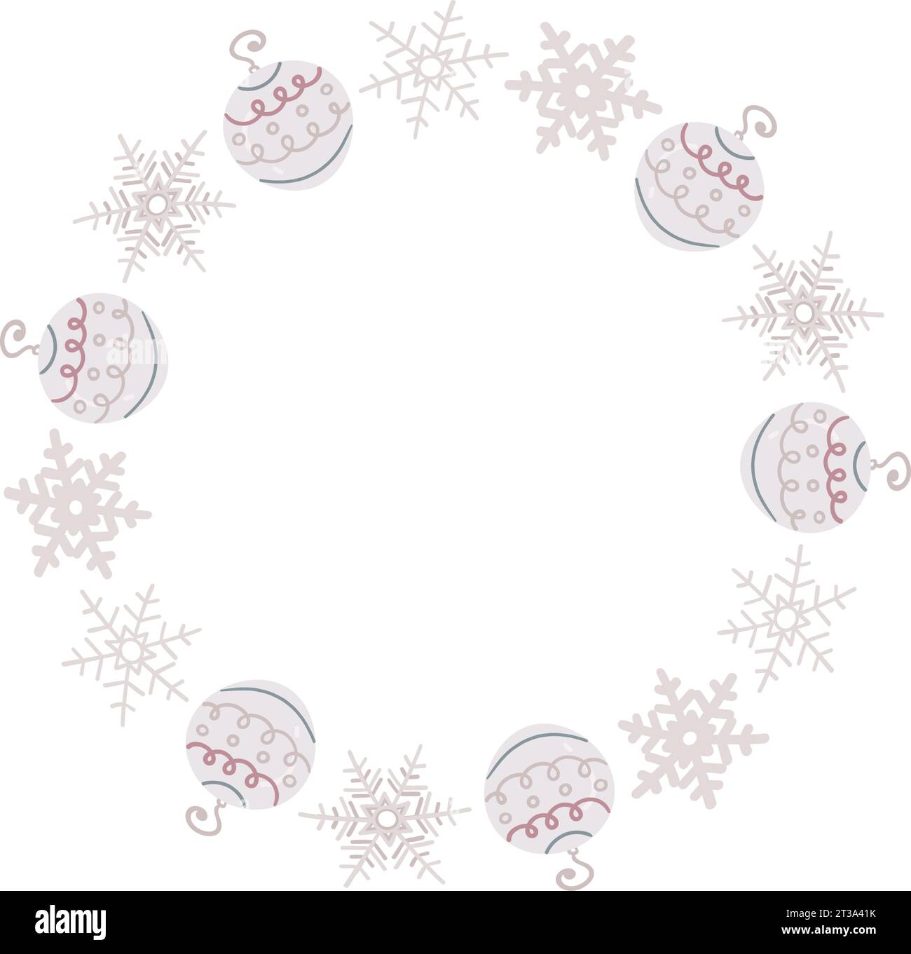 Frame di Capodanno rotondi, vettoriali. Illustrazione Vettoriale