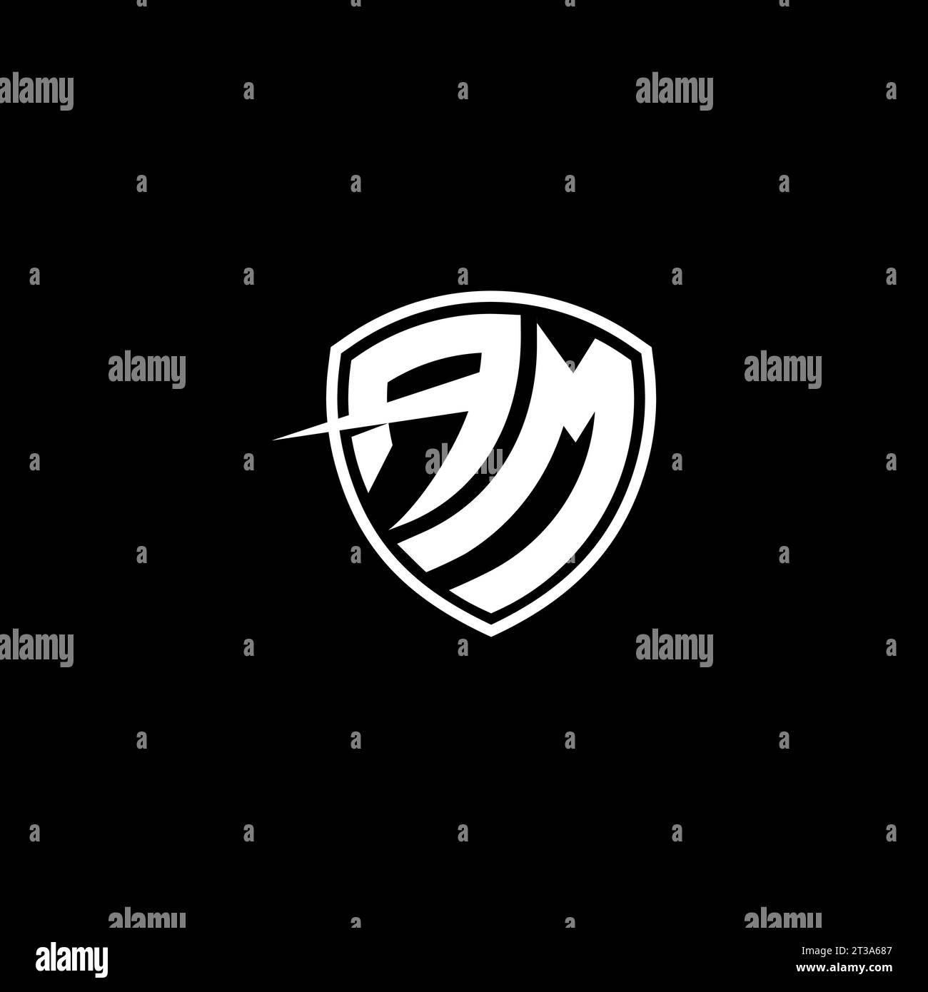 Logo AM monogramma stile emblema con idee modello forma schermo Illustrazione Vettoriale