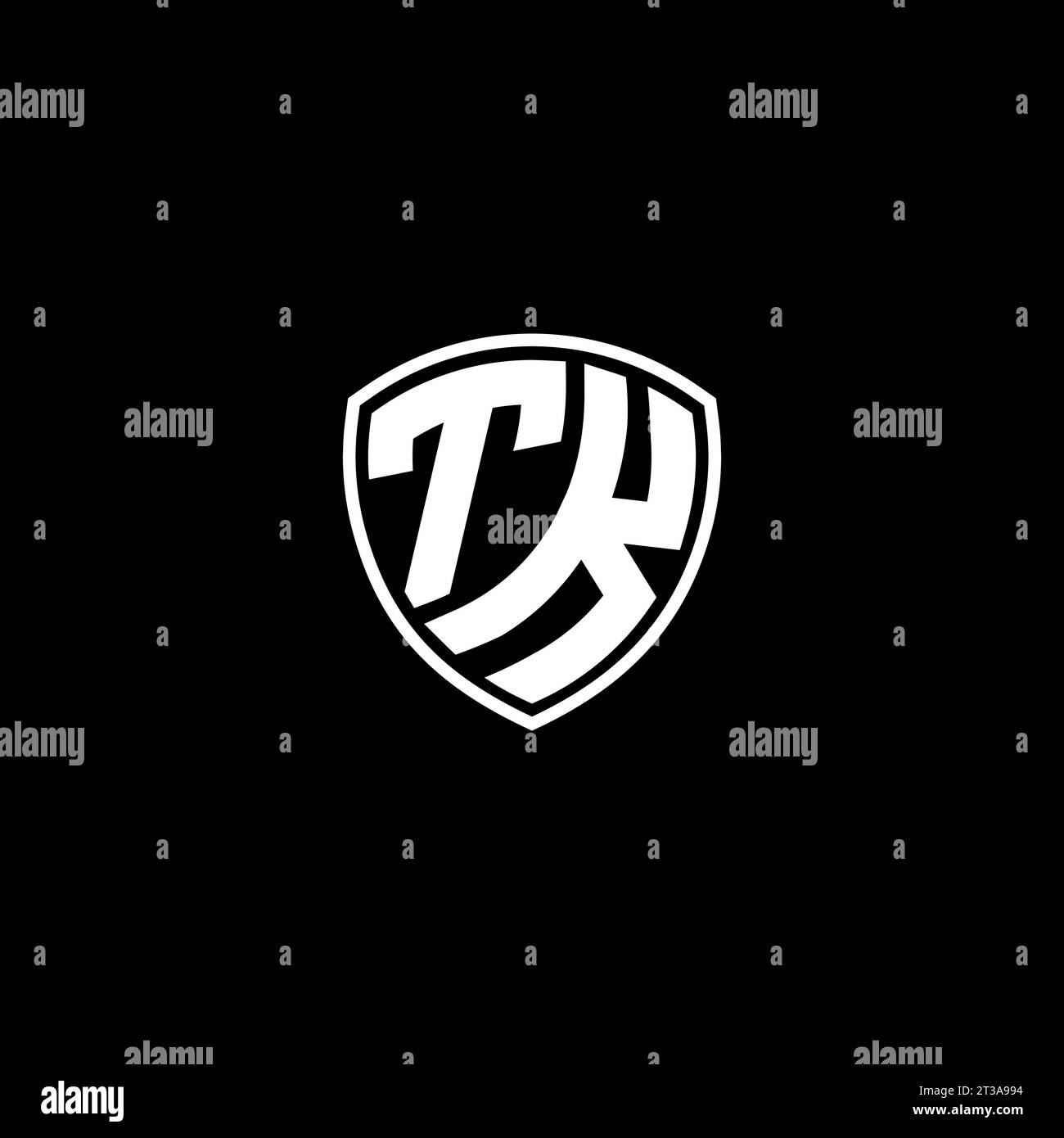 Logo TK monogramma stile emblema con idee modello forma schermo Illustrazione Vettoriale