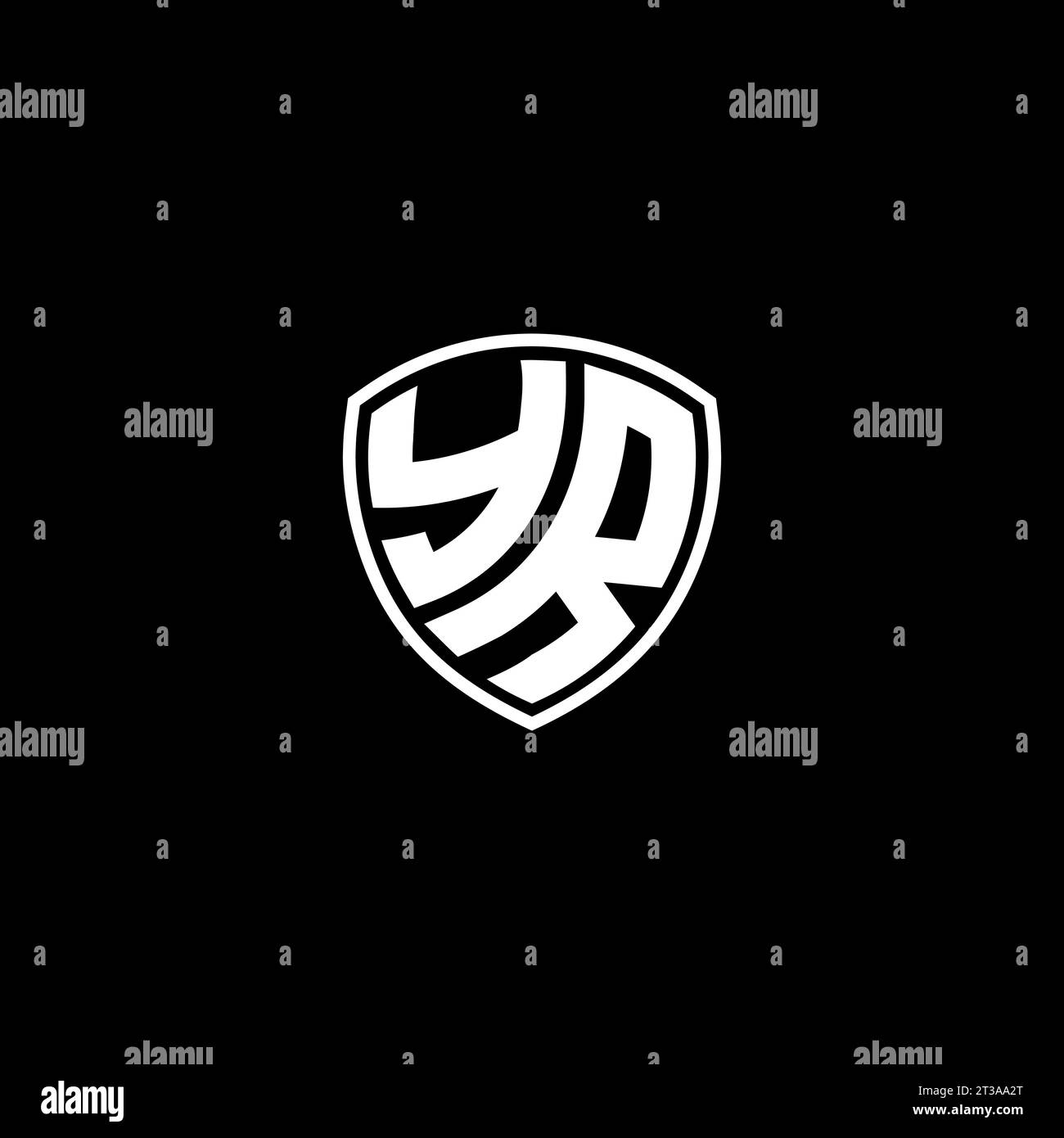 Logo YR monogramma stile emblema con idee modello forma schermo Illustrazione Vettoriale
