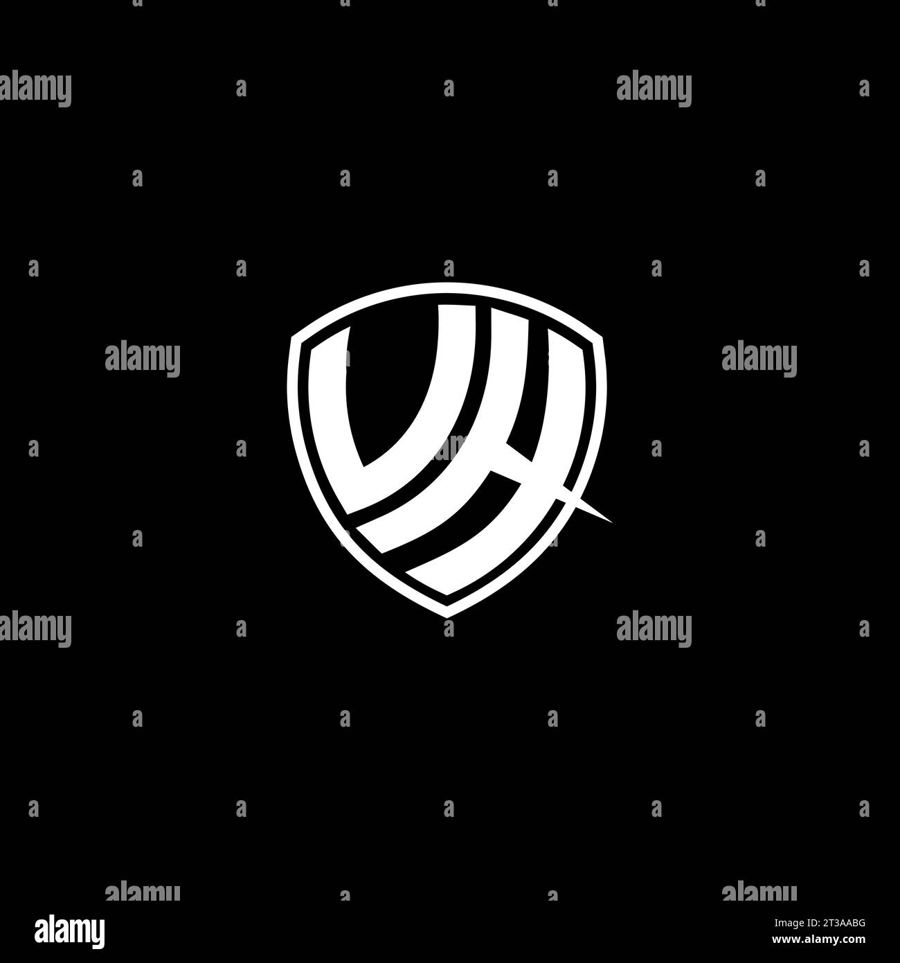 Logo VH monogramma stile emblema con idee modello forma schermo Illustrazione Vettoriale