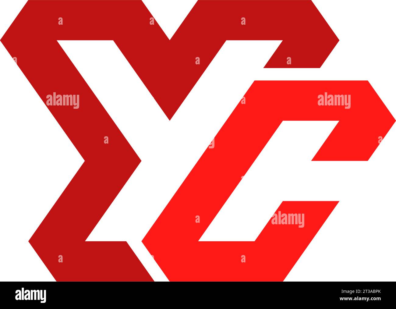 Logo spazio negativo lettera YC, monogramma YC, logo YC iniziale, logo YC, icona, vettore Illustrazione Vettoriale