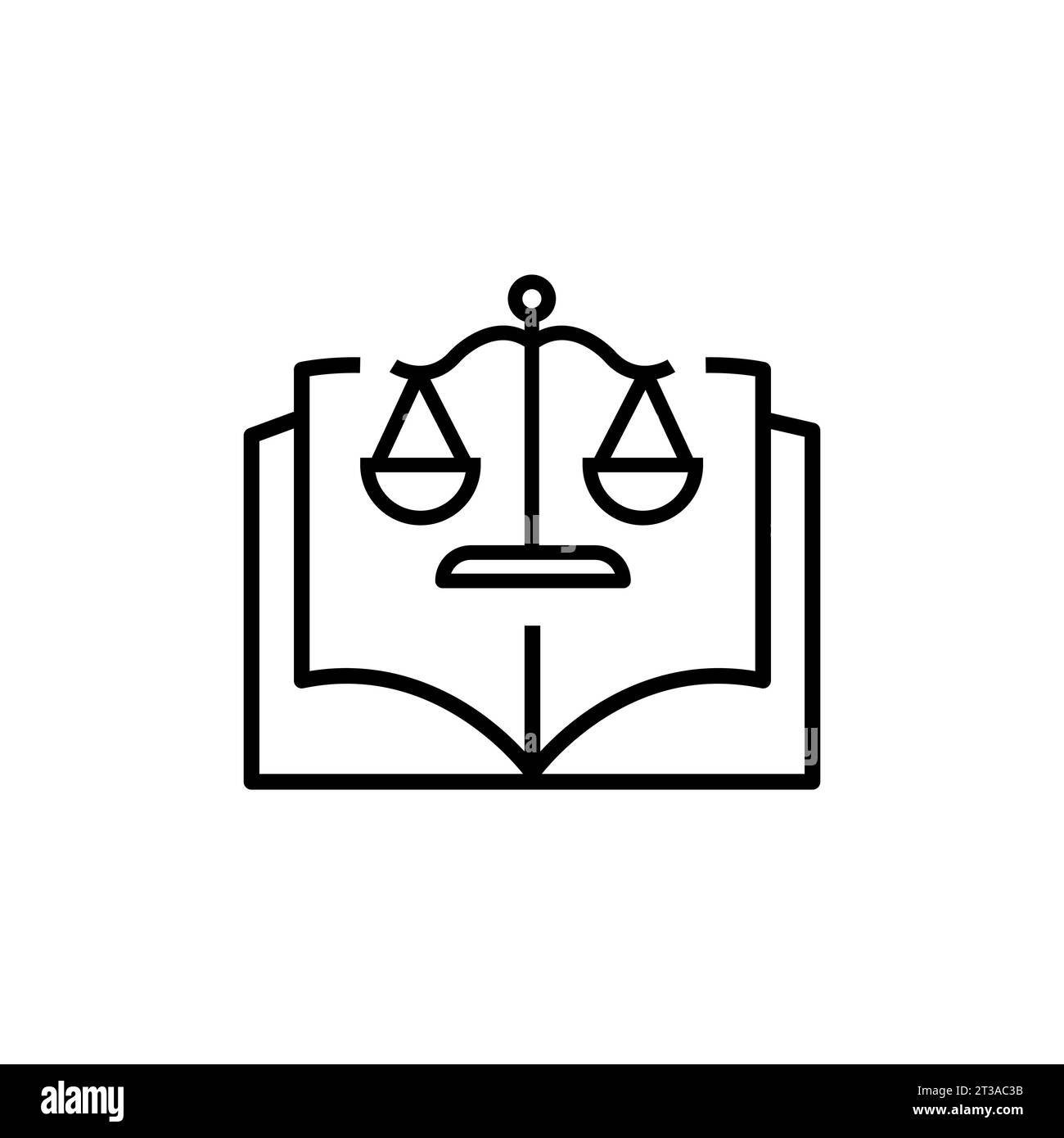 Illustrazione grafica vettoriale dell'icona a riga del libro di legge Illustrazione Vettoriale