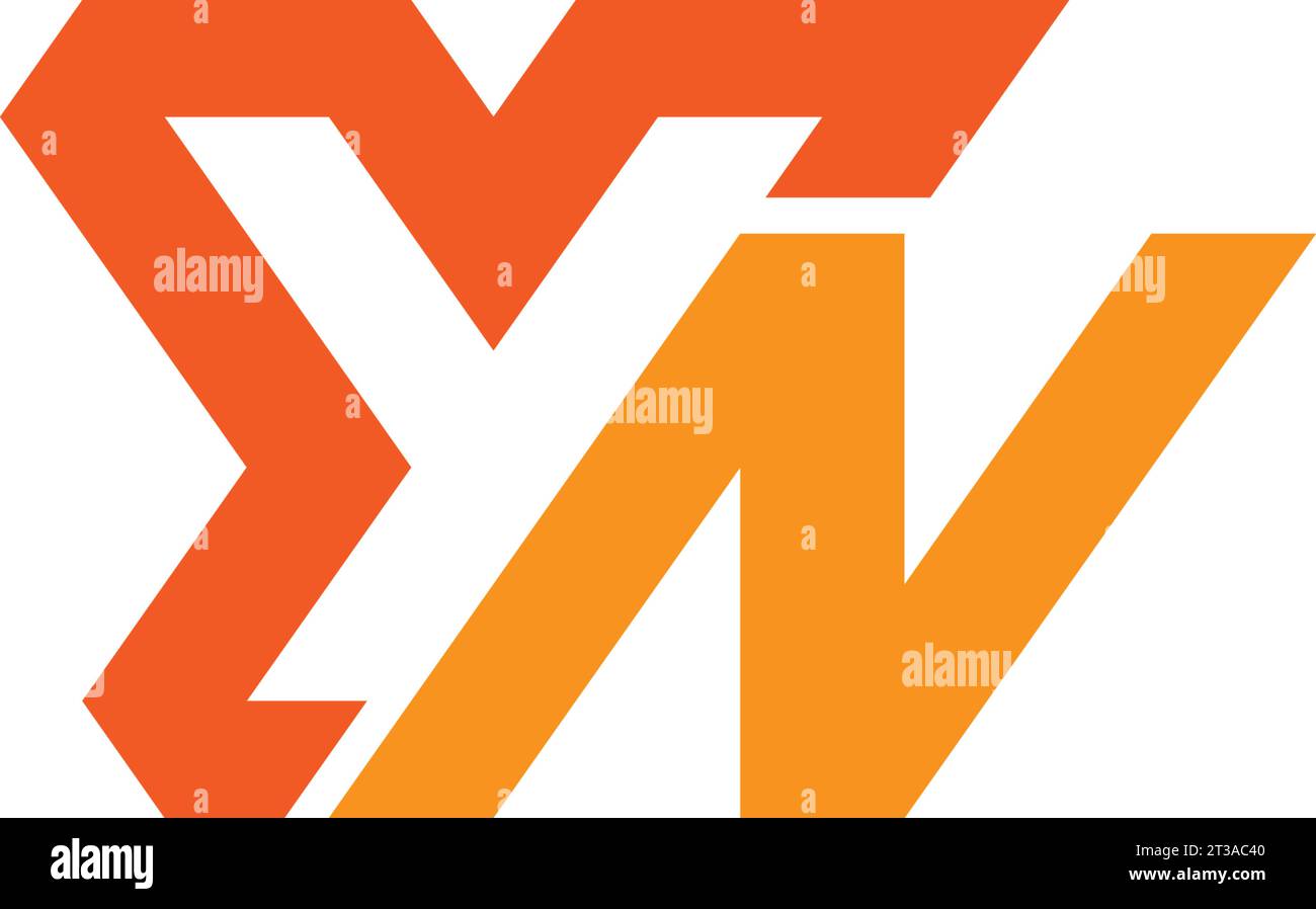 Logo spazio negativo lettera YN, monogramma YN, logo YN iniziale, logo YN, icona, vettore Illustrazione Vettoriale
